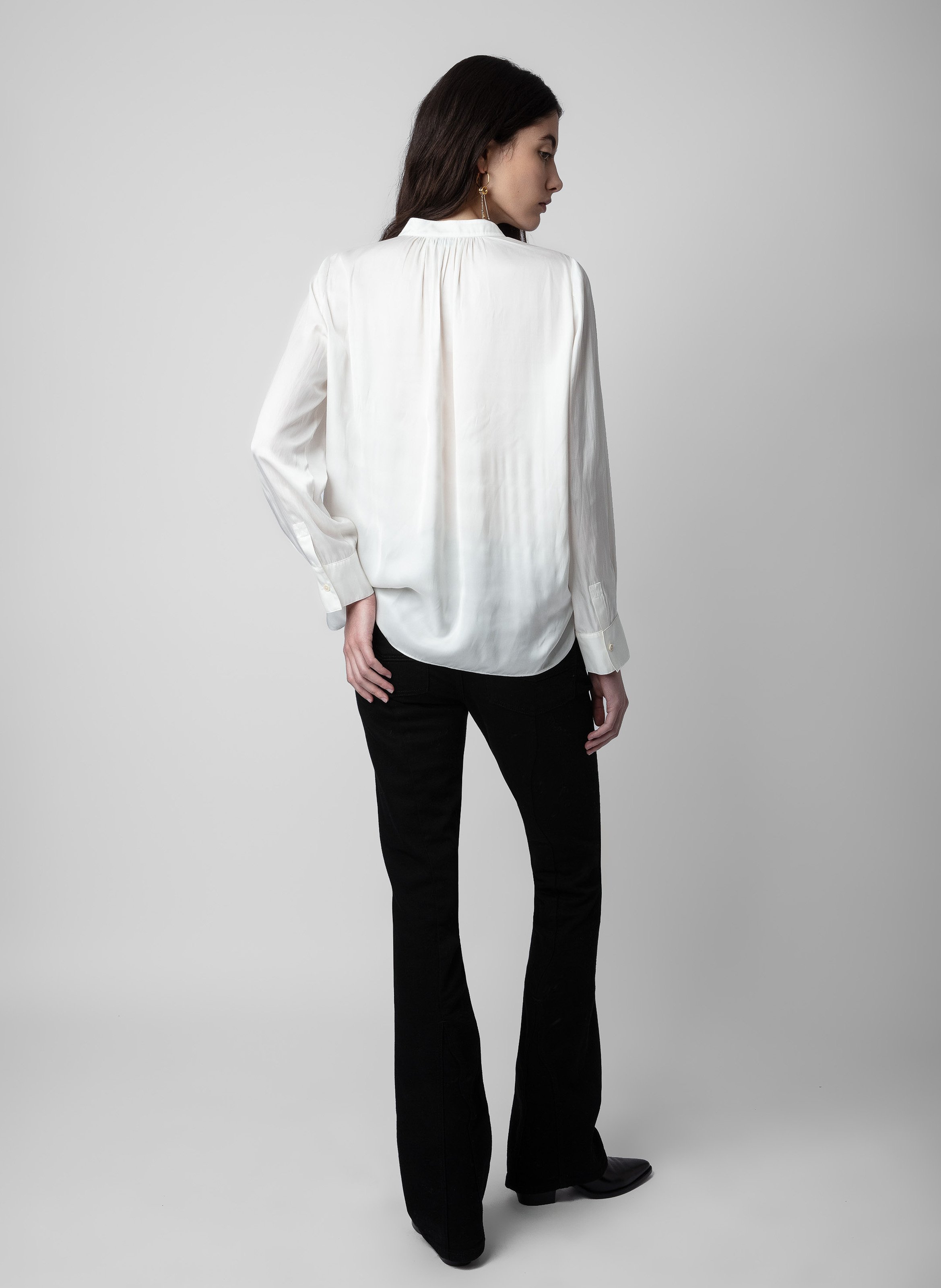 Rechte blouse met V-hals. ZADIG&VOLTAIRE Beige