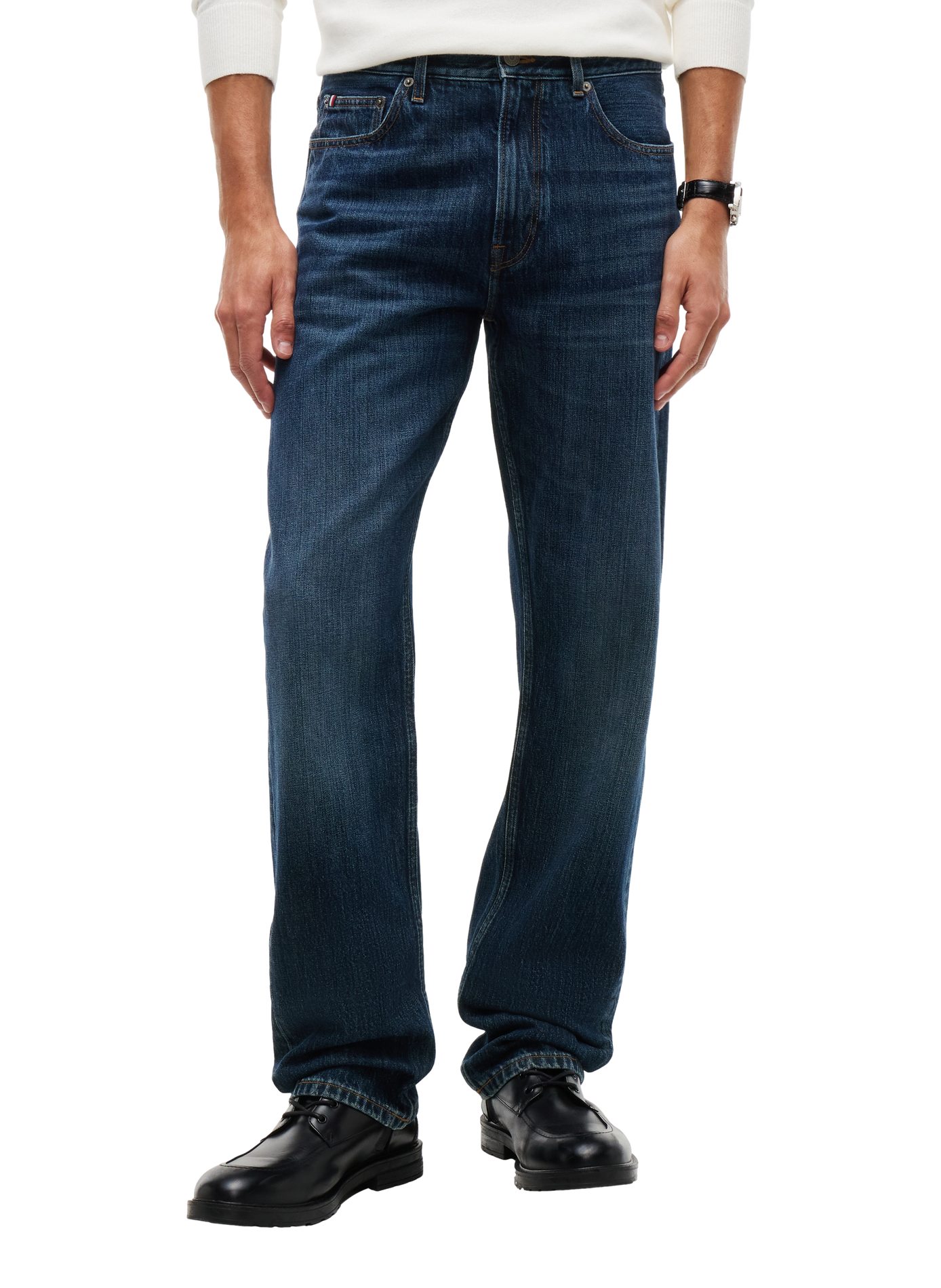 Gerade geschnittene blaue Jeans aus Baumwolle TOMMY HILFIGER Blau