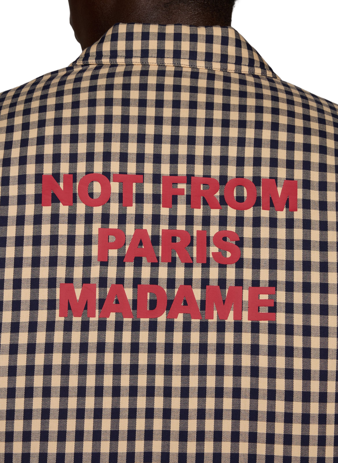 Straight checkered cotton jacket DROLE DE MONSIEUR Beige