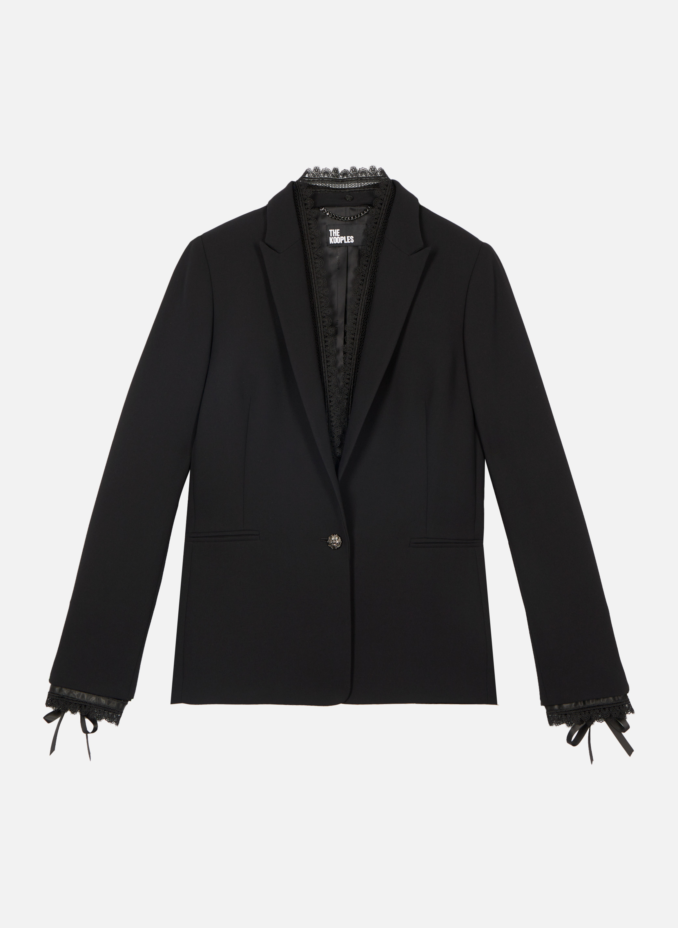 Veste tailleur avec bande dentelle THE KOOPLES Noir