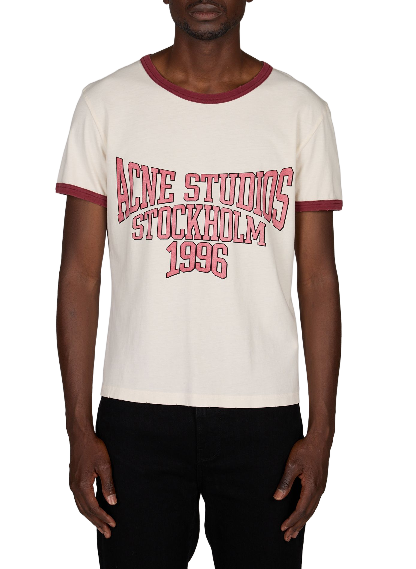 Tee-shirt sérigraphié en coton ACNE STUDIOS Beige