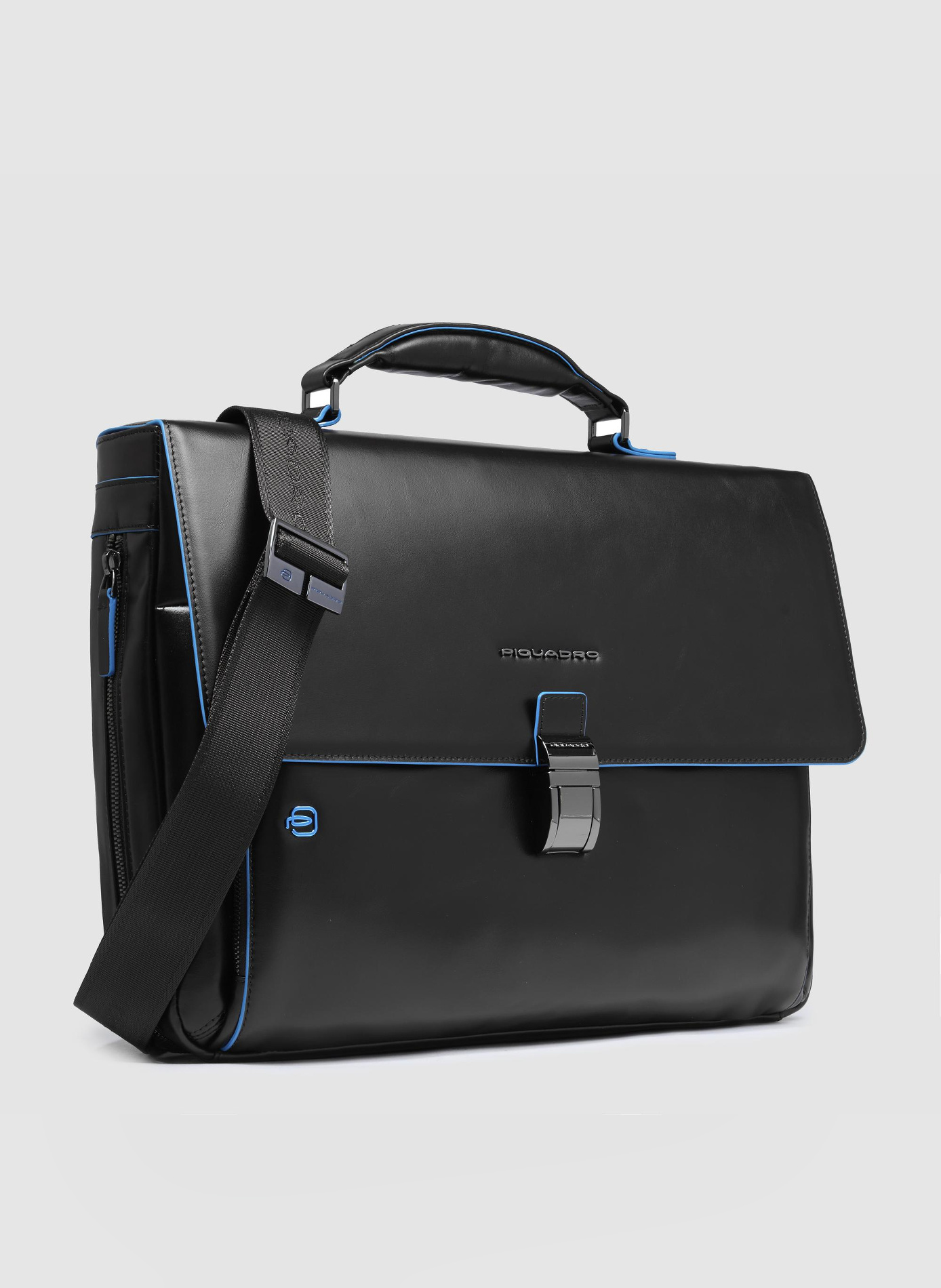 Uitbreidbare laptoptas voor 15,6" laptops PIQUADRO Zwart
