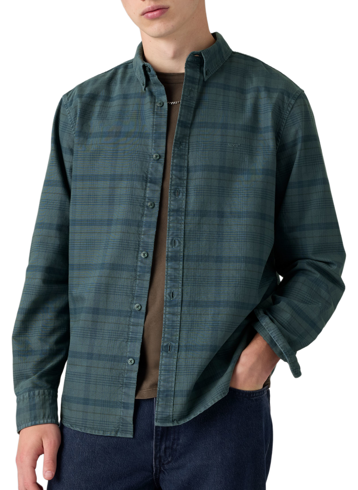 Straight shirt with American collar in cotton LEVI'S Green