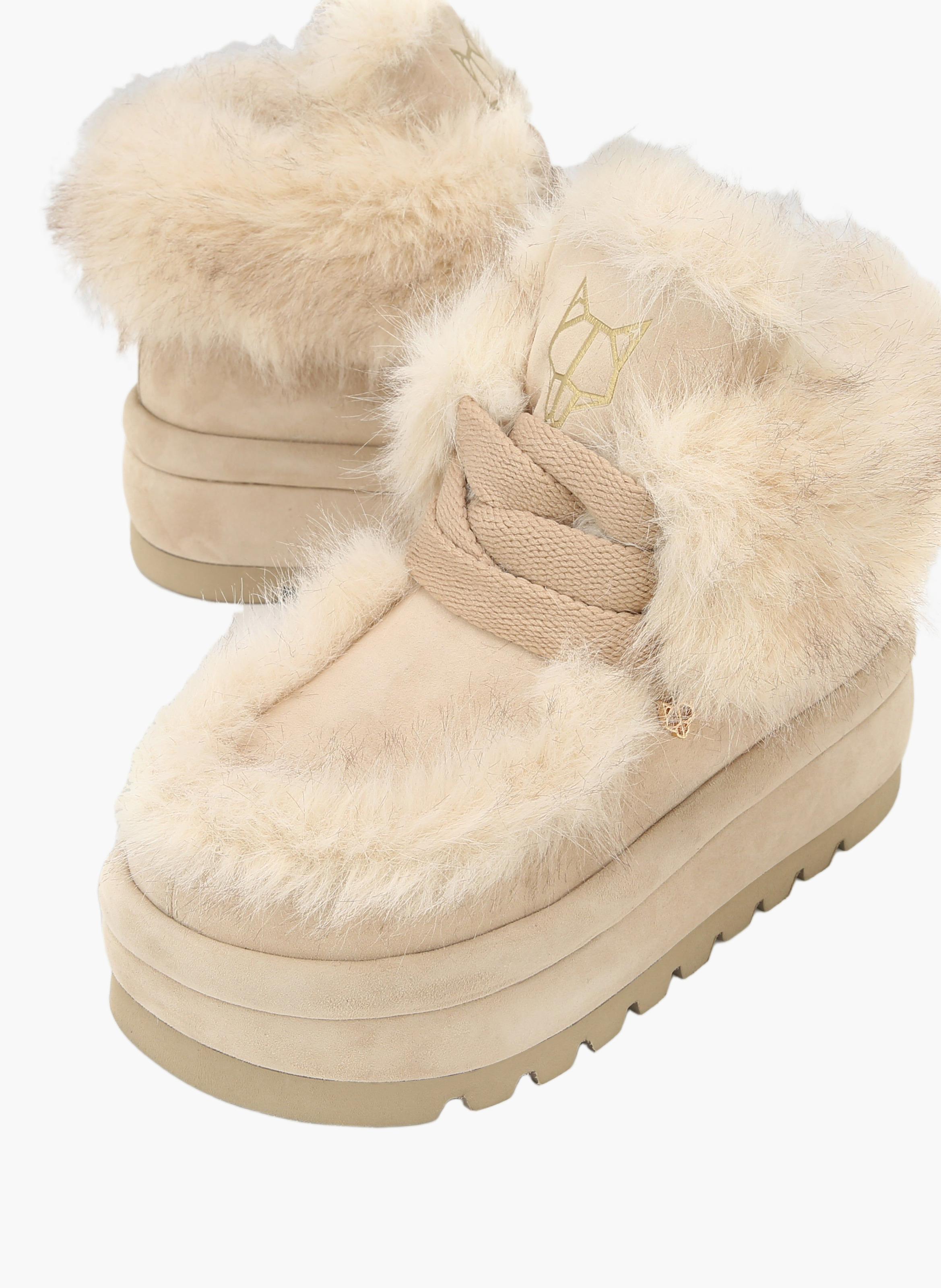 Bottines bambi en daim NAKED WOLFE Blanc