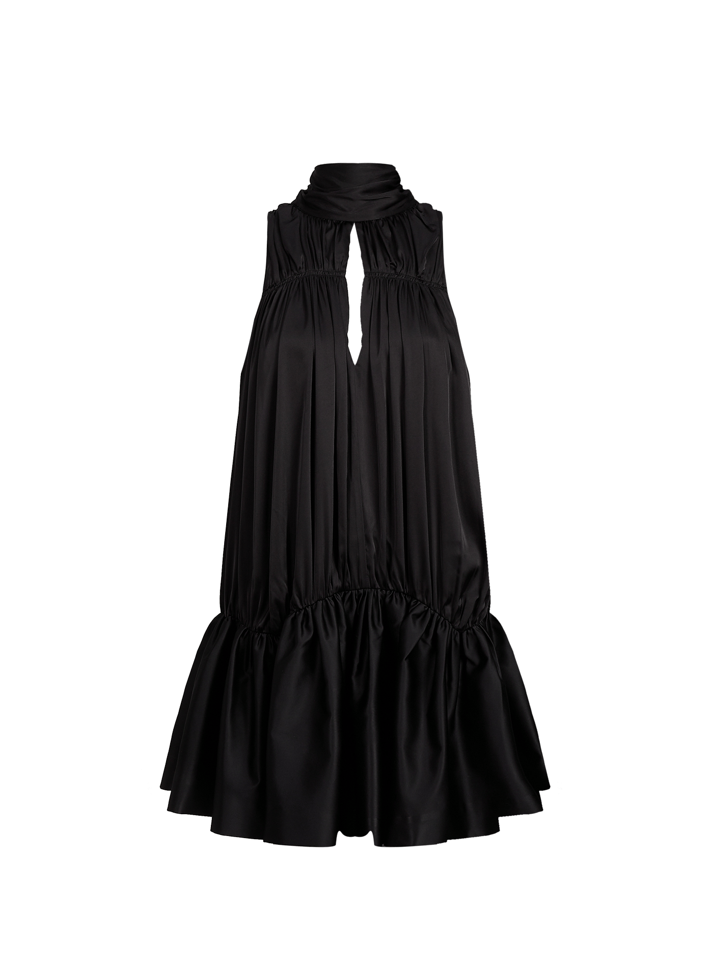 Robe courte ample satinée ROTATE Noir