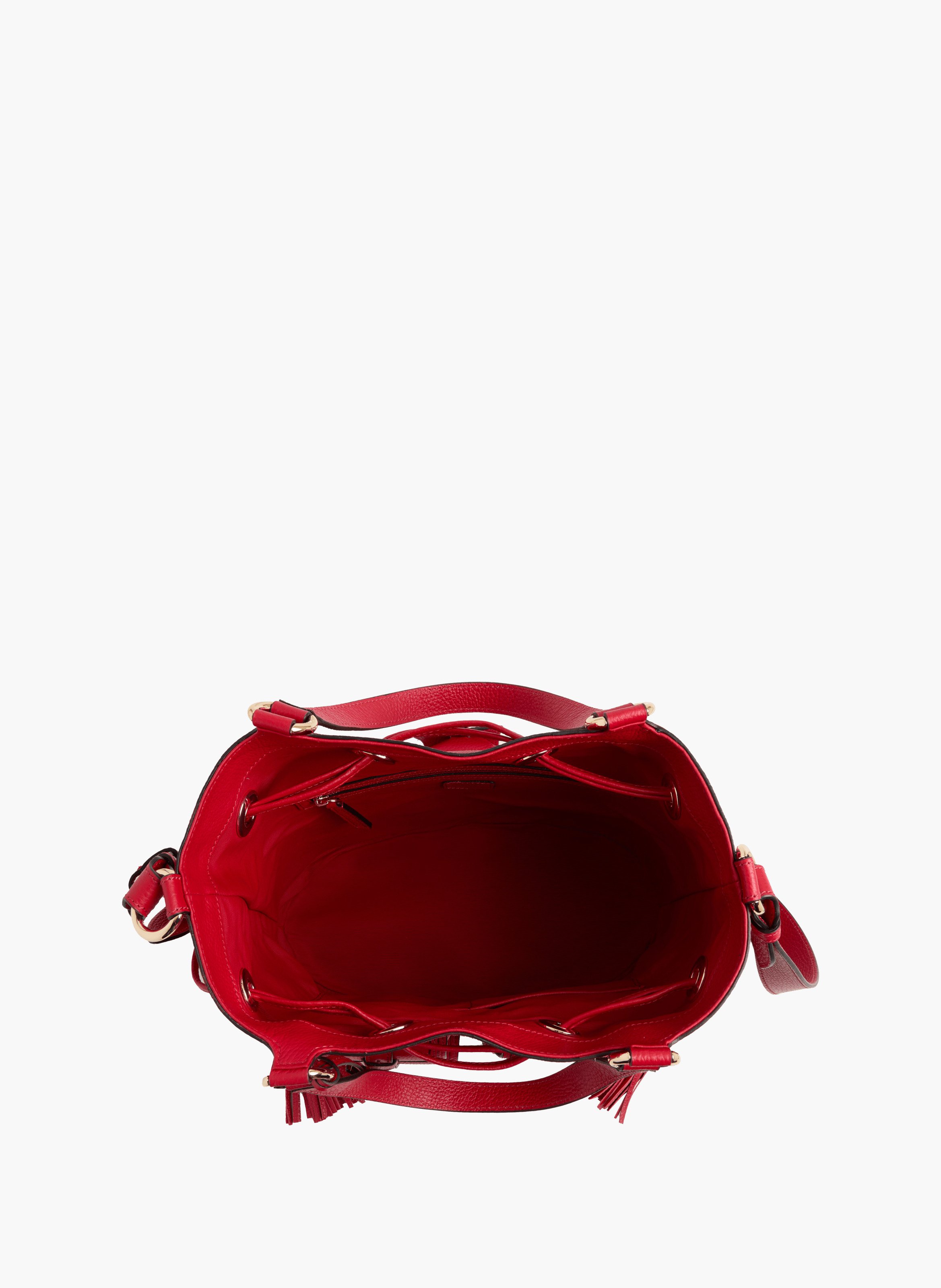 Sac seau premier flirt de lancel en animation 150y multipoches : cuir de vachette graine LANCEL Rouge