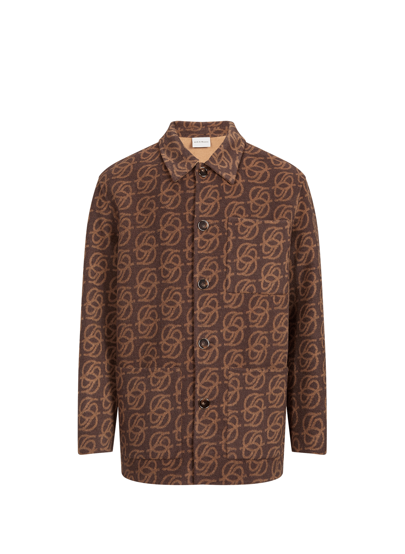 Gerade geschnittene Jacquardjacke aus Wollmischung DROLE DE MONSIEUR Braun