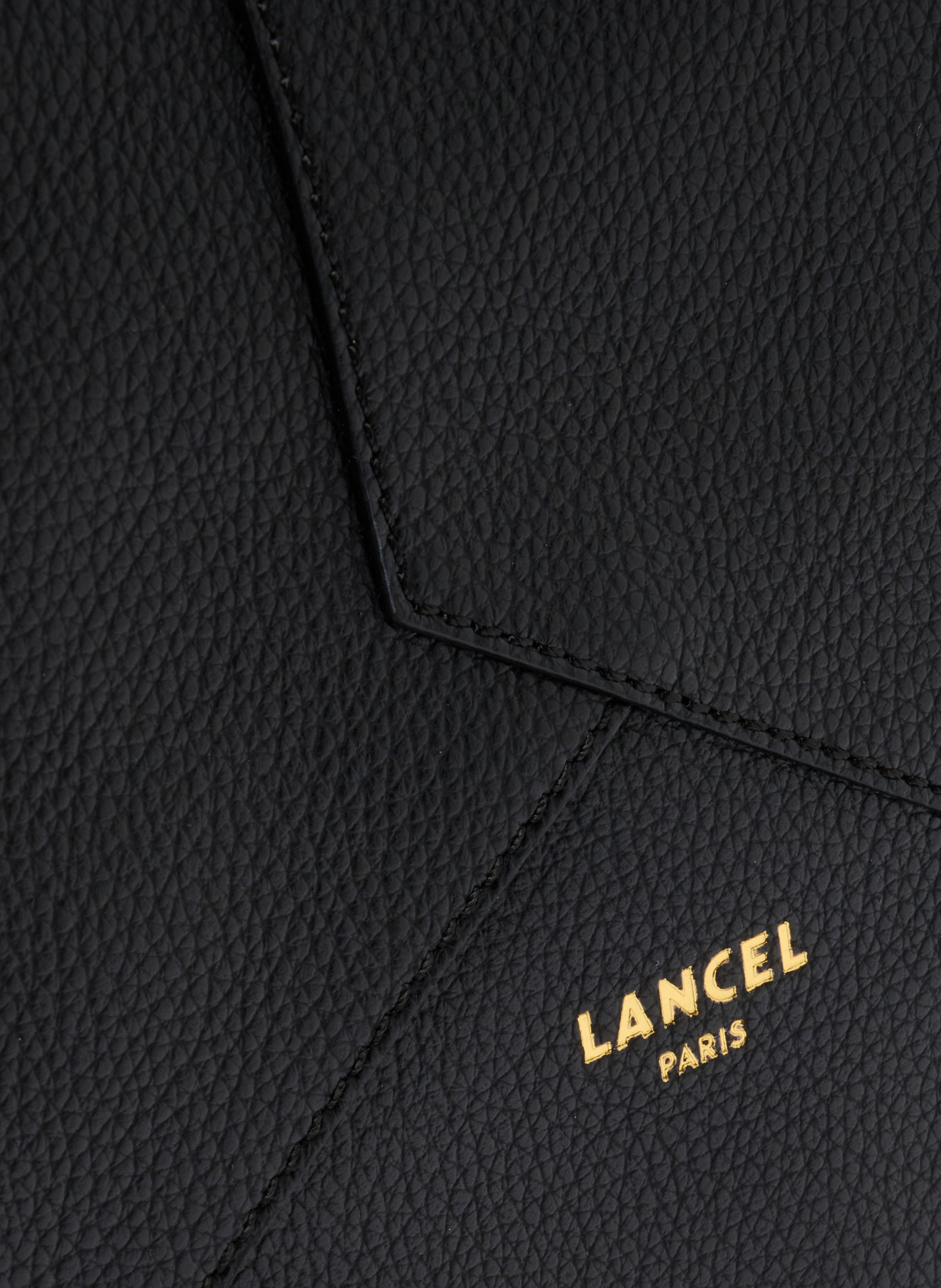 Sac cabas zippé m double porté enveloppe de lancel en cuir LANCEL Noir