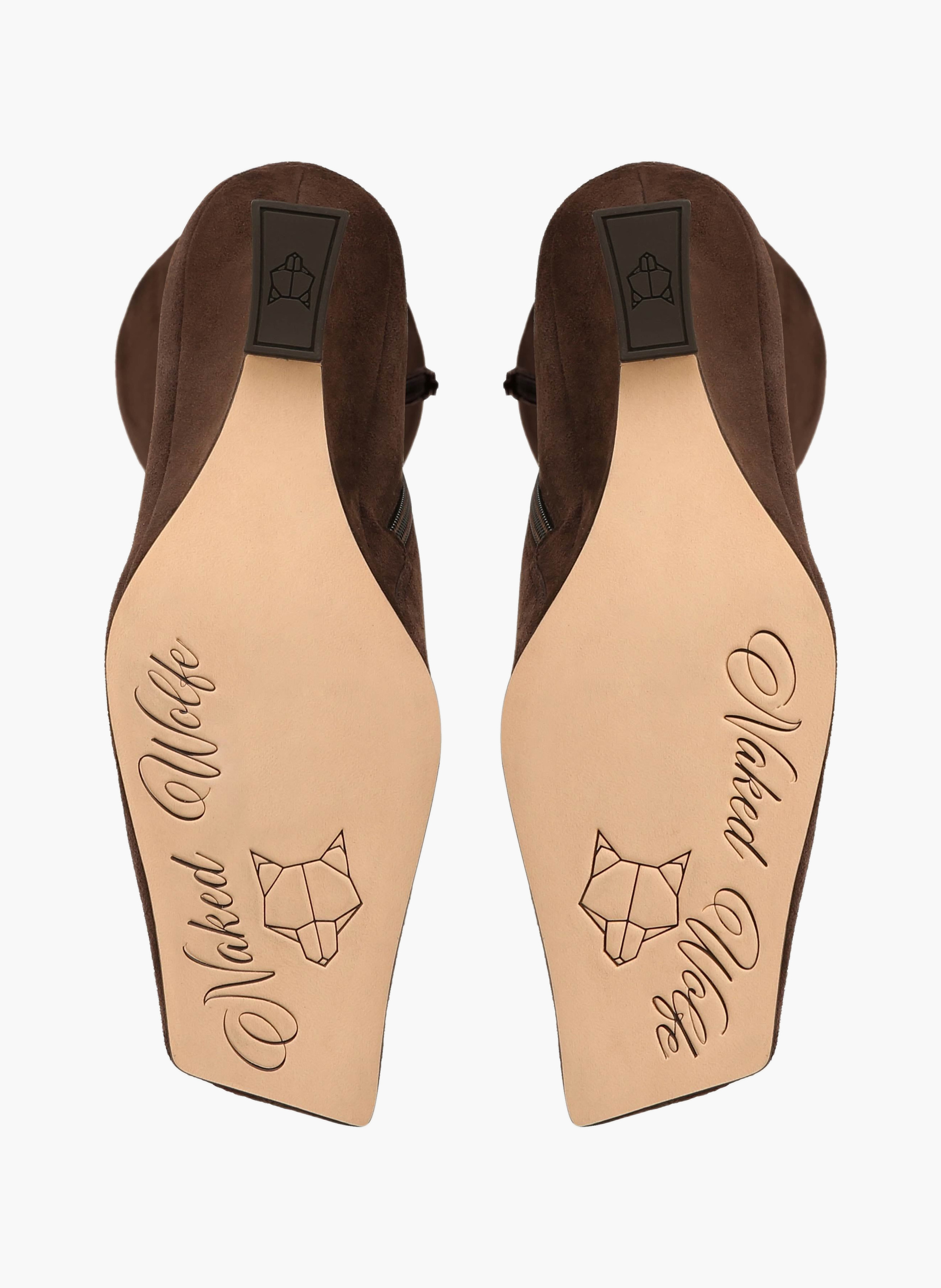 Bottines hattie en daim NAKED WOLFE Marron
