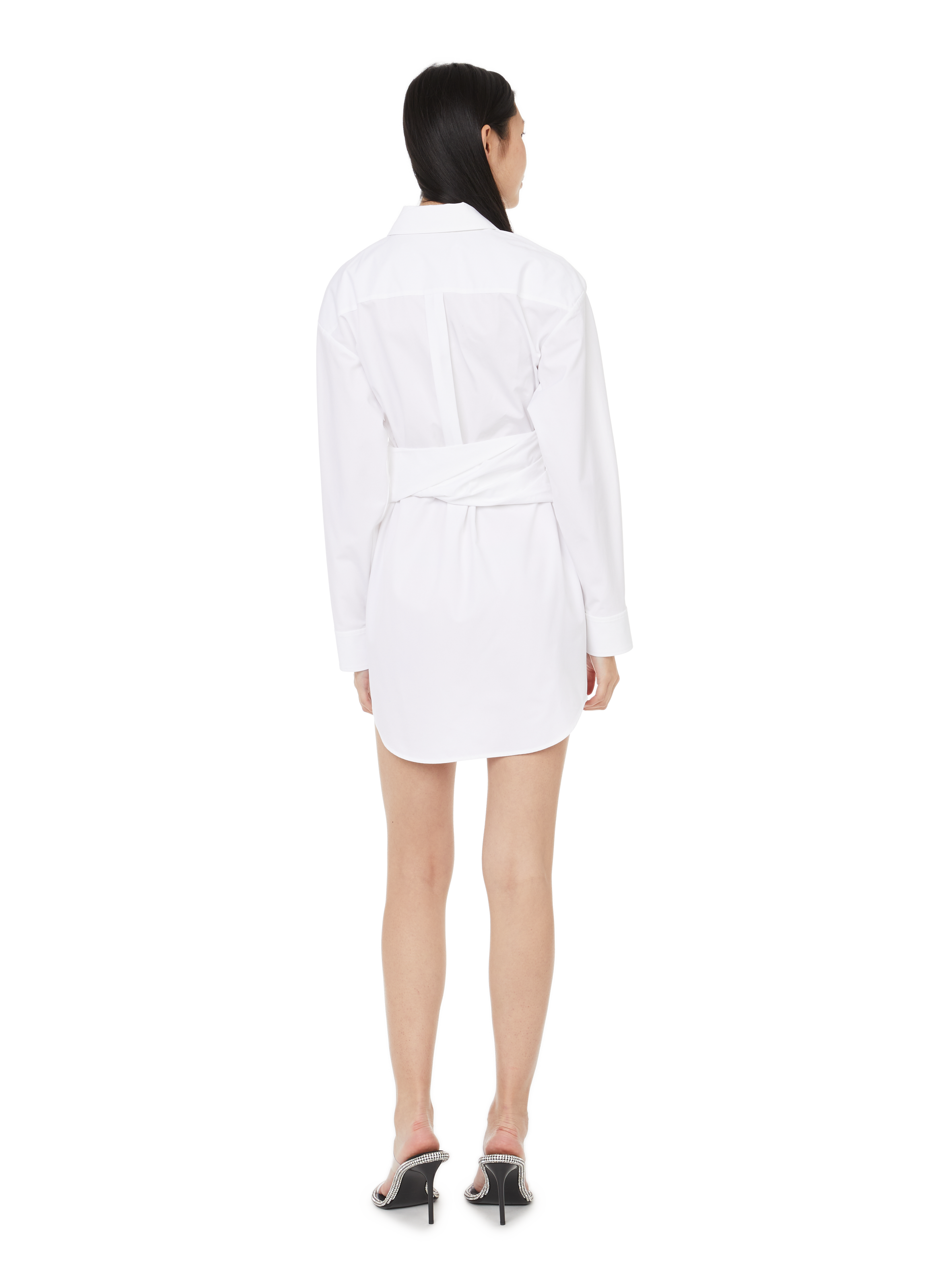 Robe chemise en popeline de coton ALEXANDER WANG Blanc