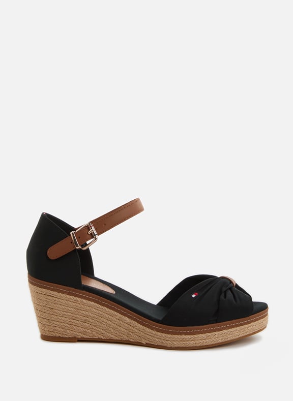 Sandales talon compens Noir