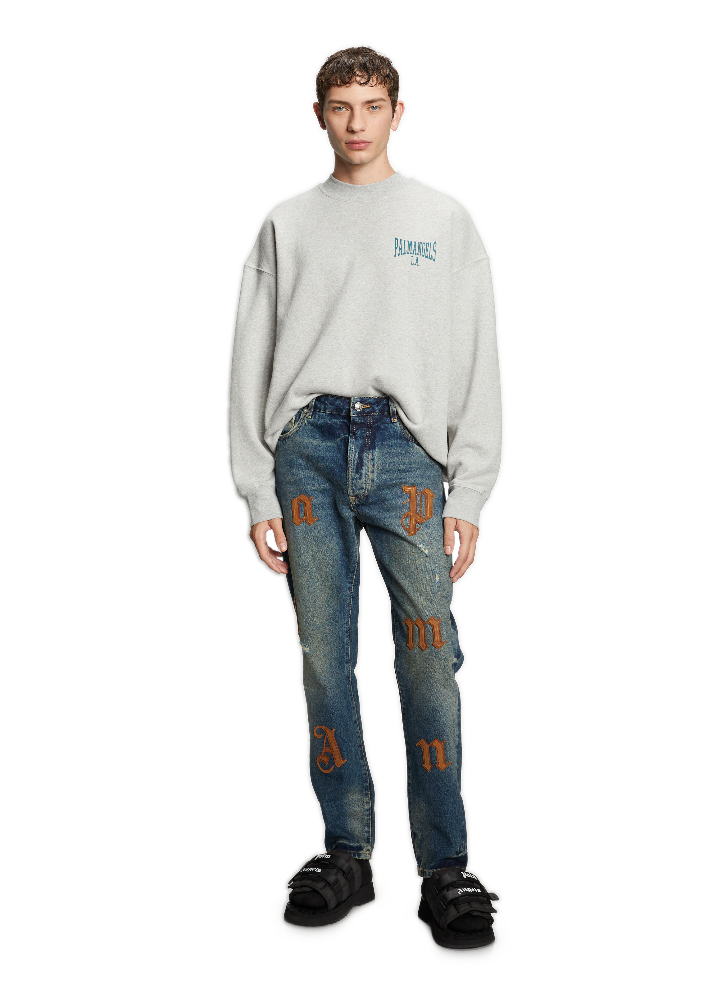 Cotton Sweatshirt PALM ANGELS Grey