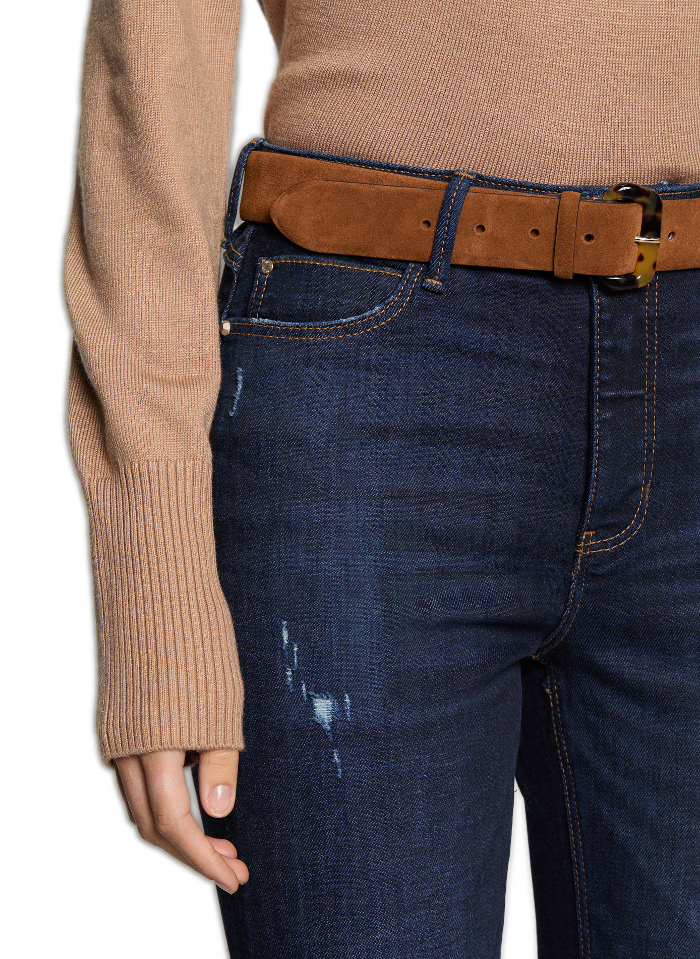 Ceinture en cuir suédé SAISON 1865 Marron