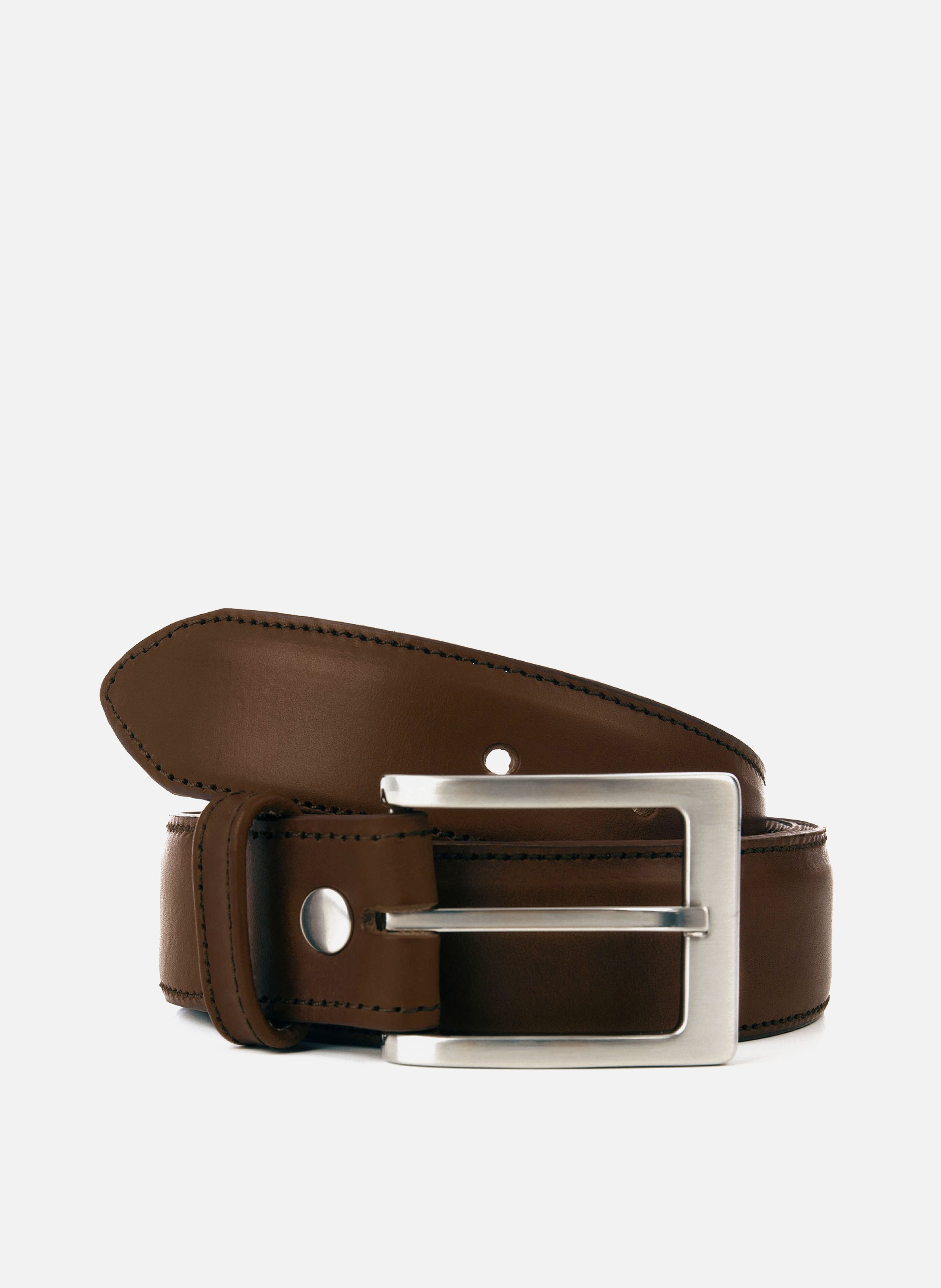 Ceinture classique cuir lisse JULES & JENN Marron