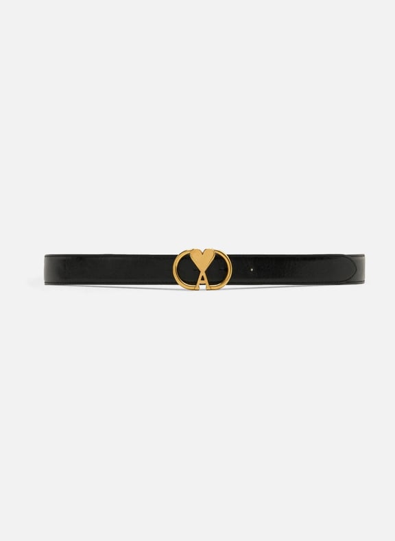 Ceinture ami de coeur boucle ovale 30 mm unisexe Noir by AMI PARIS AMI PARIS Ceinture ami de coeur boucle ovale 30 mm unisexe Noir