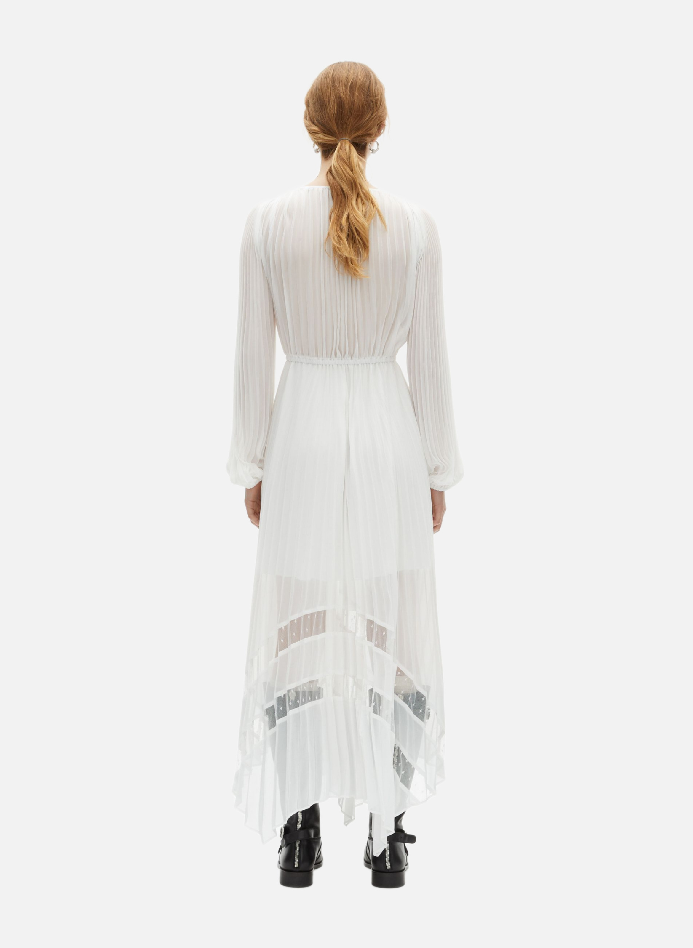 Robe longue plissée avec plumetis THE KOOPLES Beige