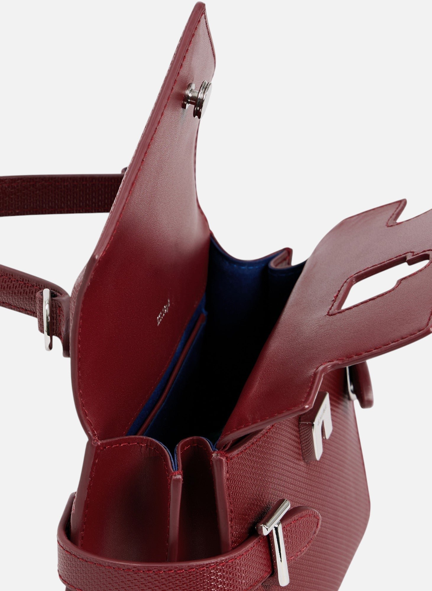 Petit sac à main double rabat emilie en cuir signature t LE TANNEUR Rouge