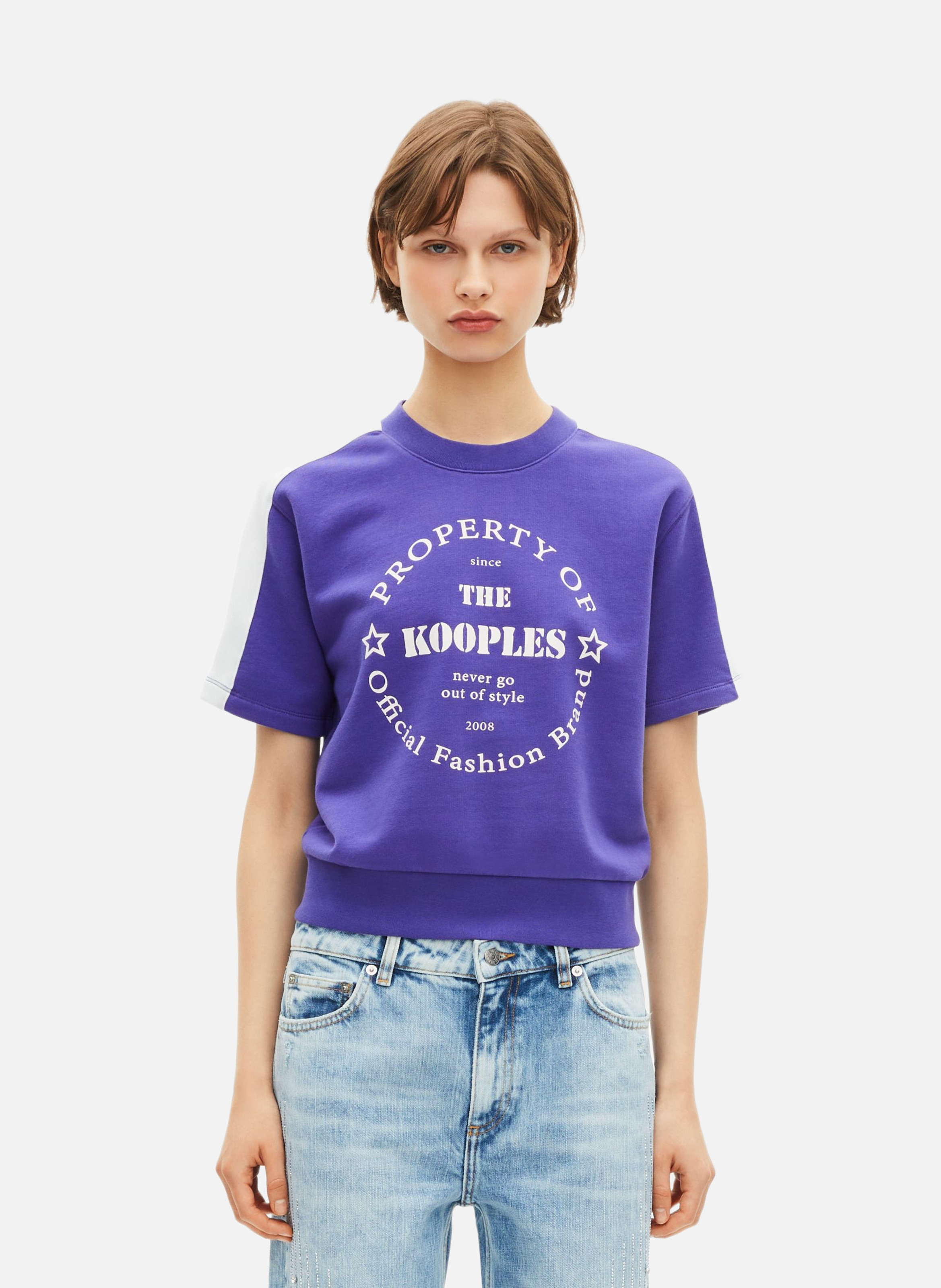 THE KOOPLES Sweatshirt manches courtes avec sérigraphie Violet