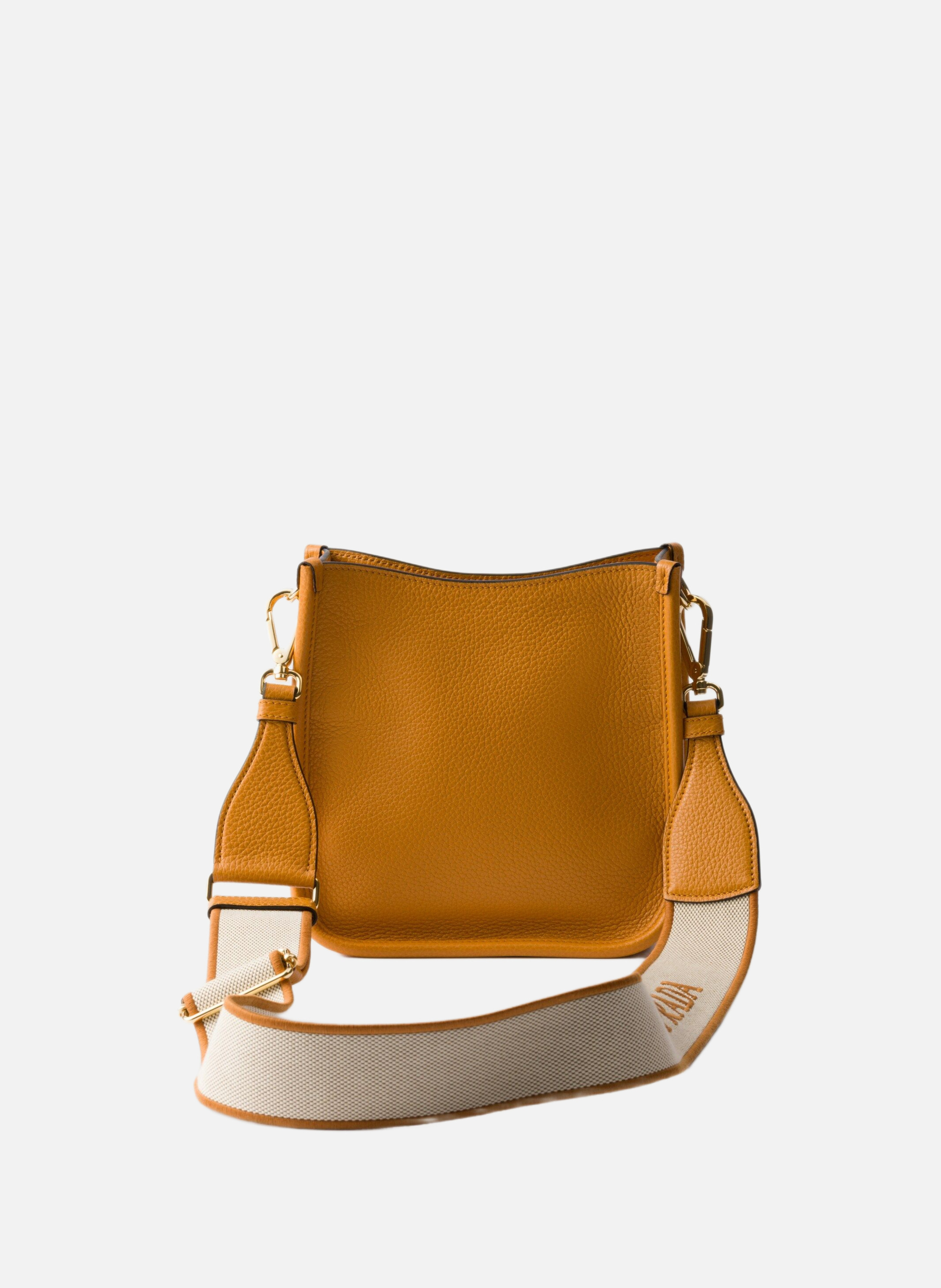 Mini sac porté épaule en cuir PRADA Orange