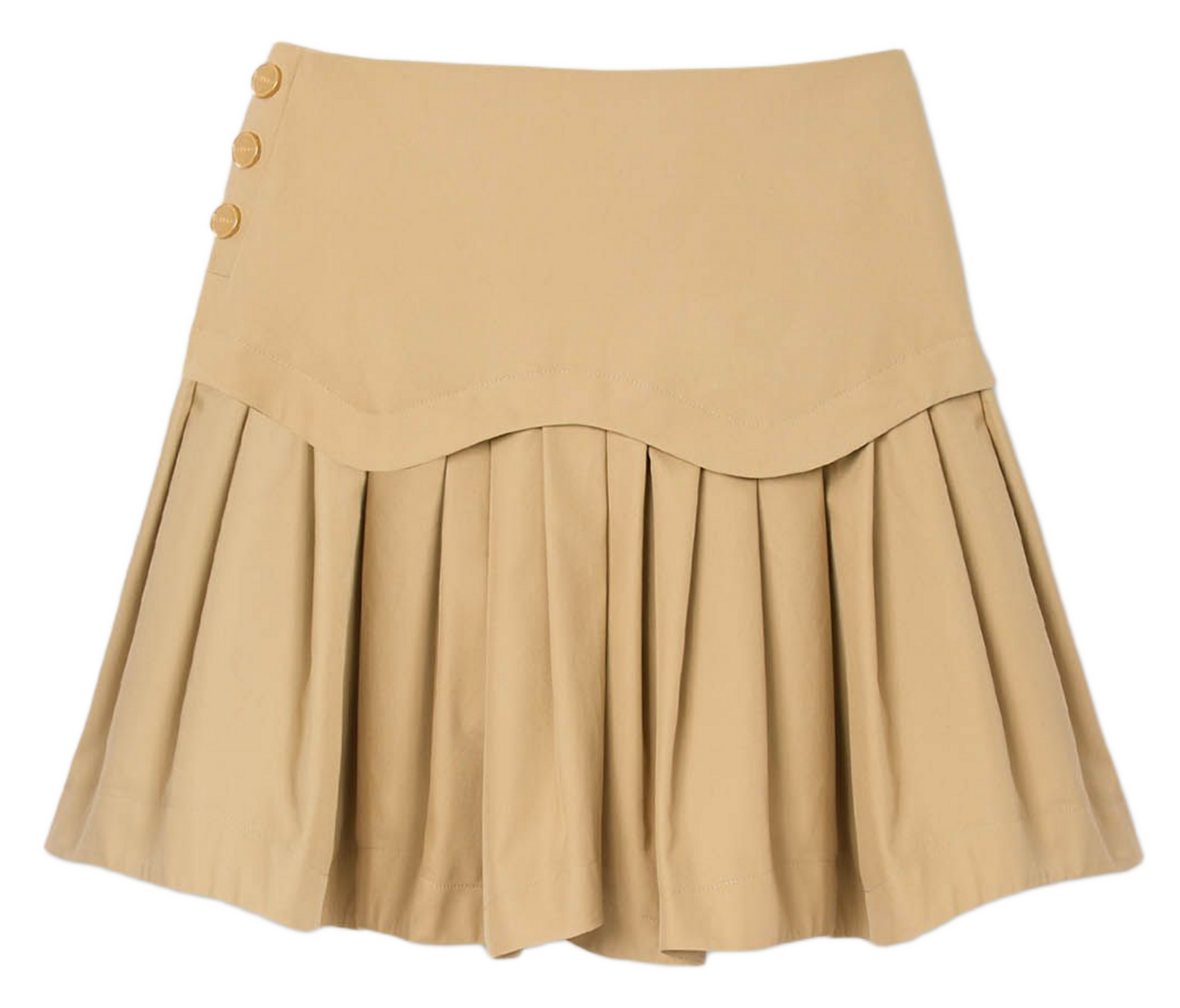Jupe courte évasée en coton SANDRO Beige