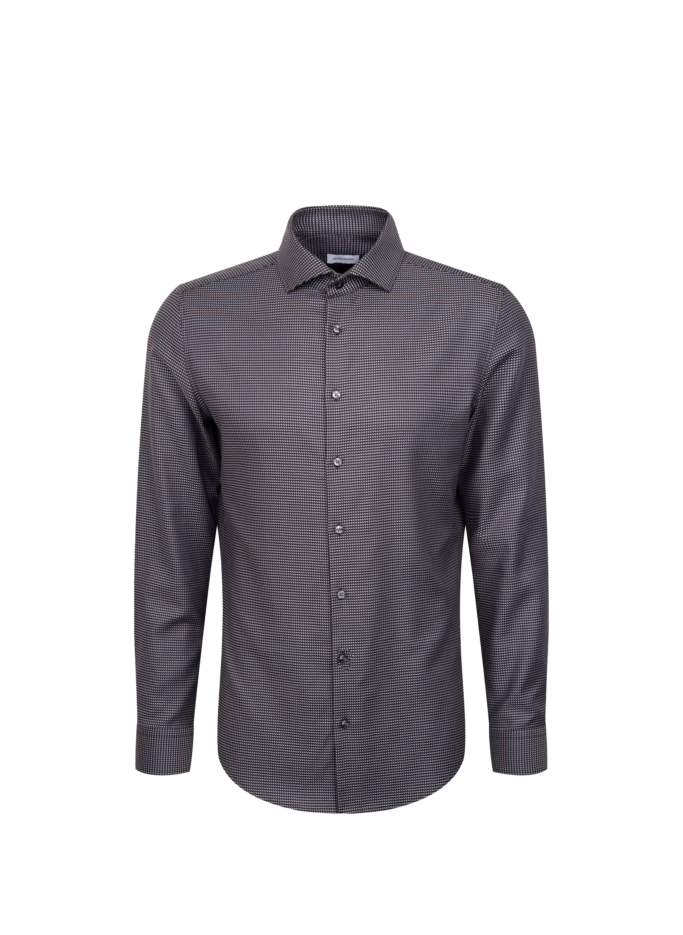 Pepita slim shirt SEIDENSTICKER Brown