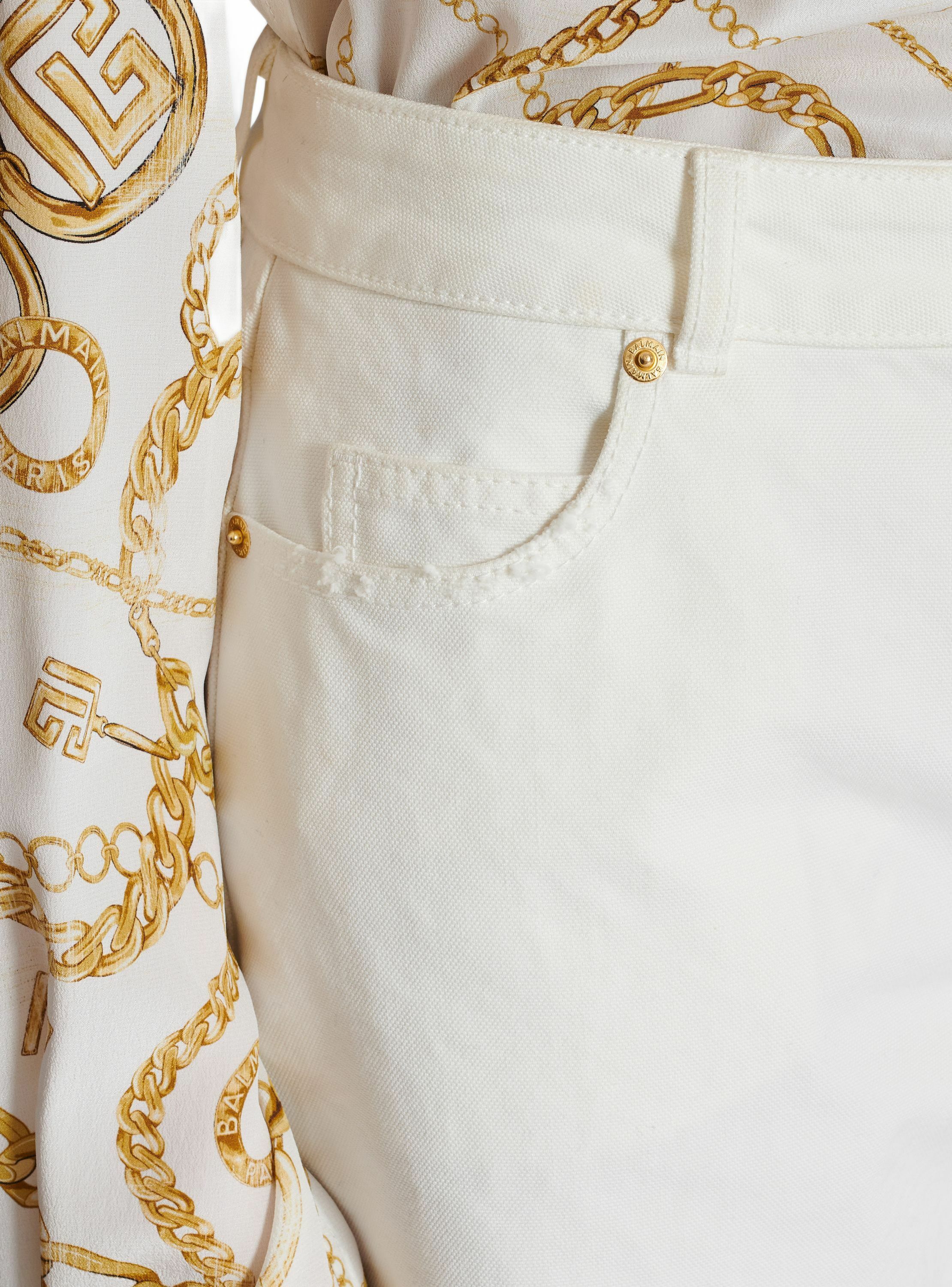 Jean droit en denim uni BALMAIN Blanc