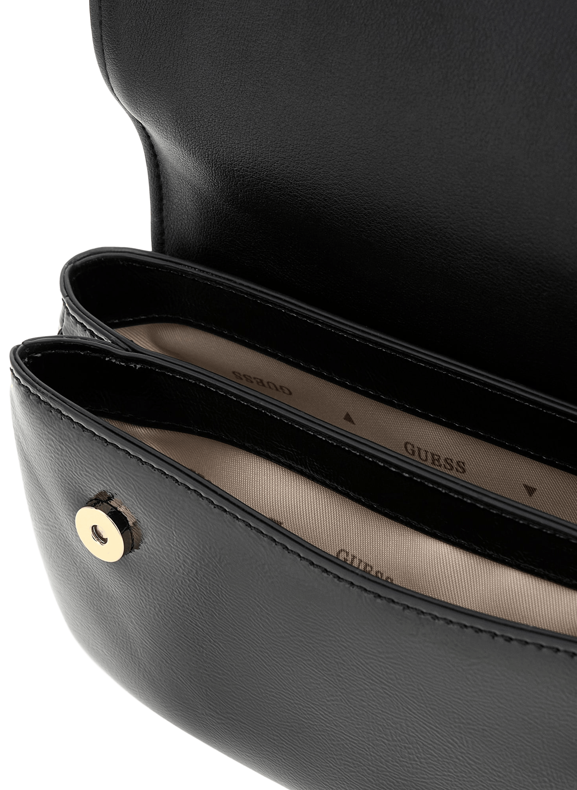 Patent leather shoulder bag GUESS Black