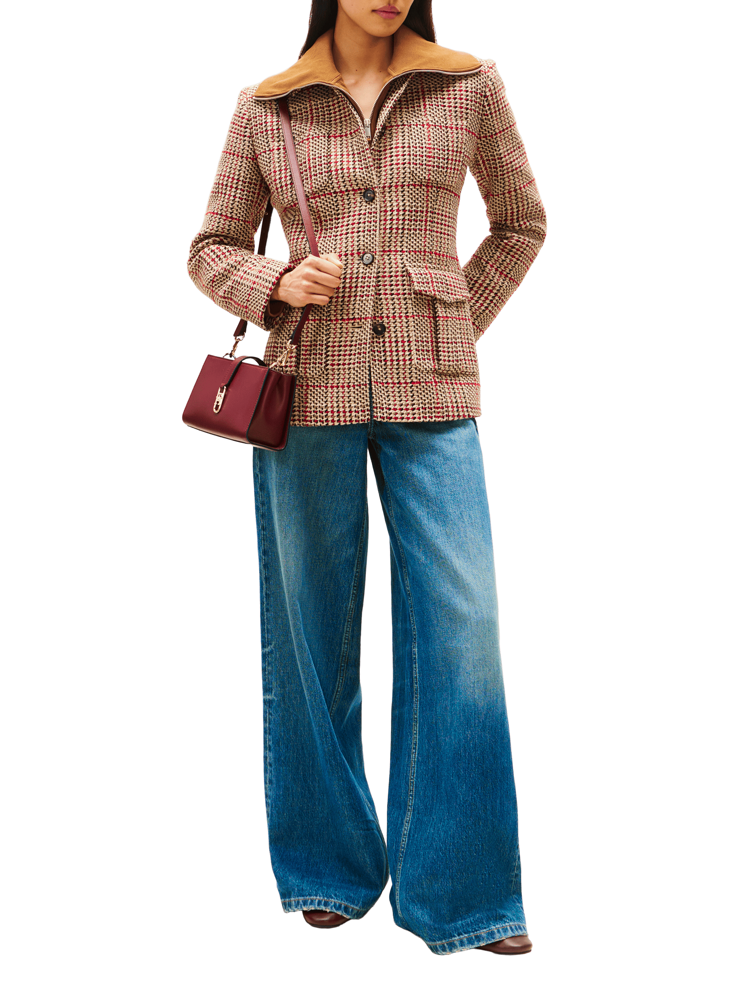 Blazer droit coupe standard en tweed TOMMY HILFIGER Multicolore