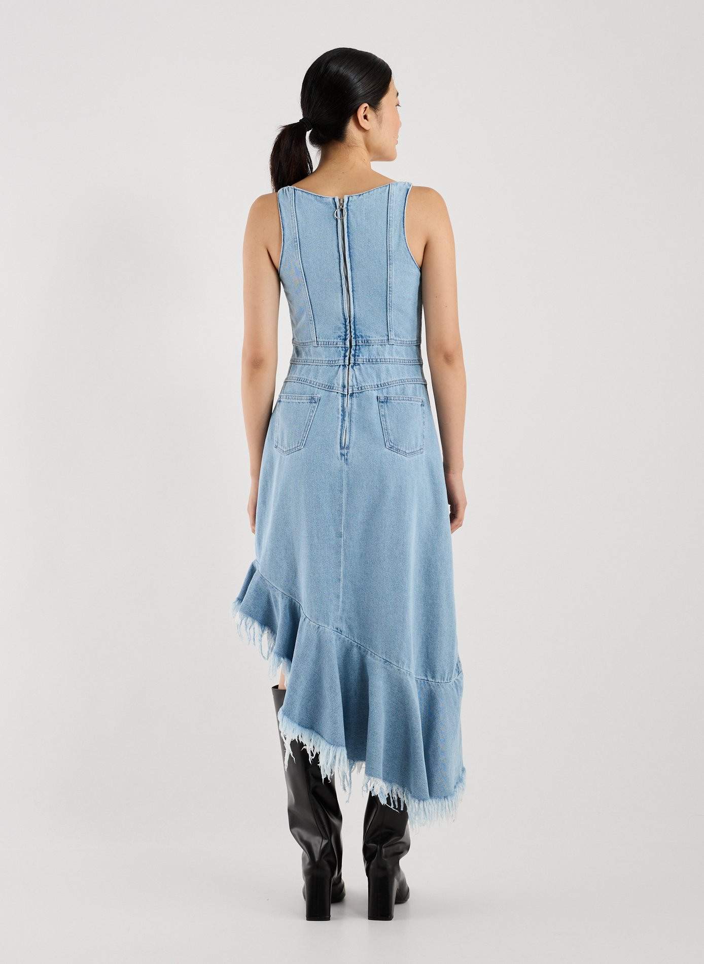 Asymmetrical denim dress MARQUES ALMEIDA Blue