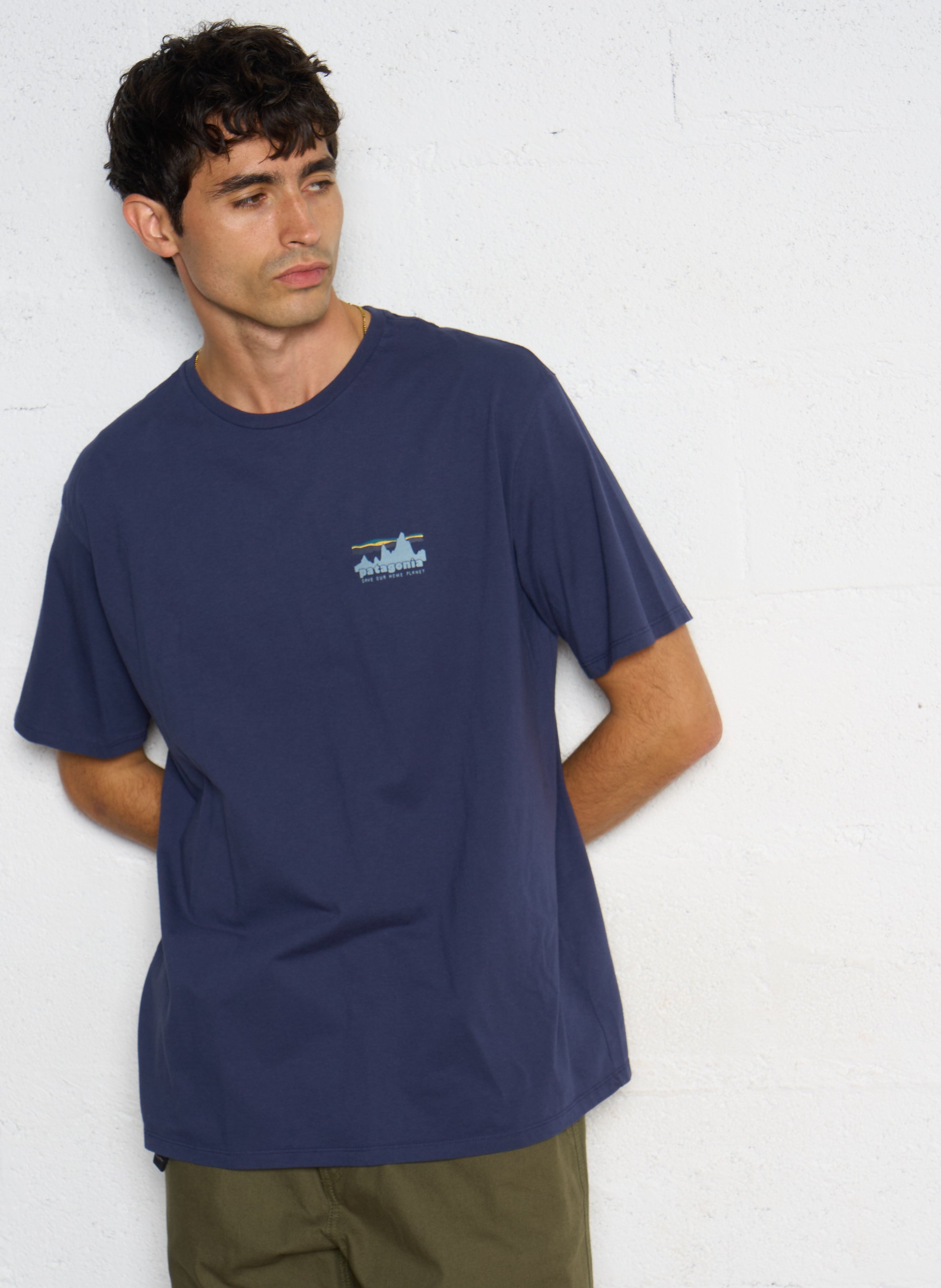Tee-shirt droit en coton biologique PATAGONIA Bleu