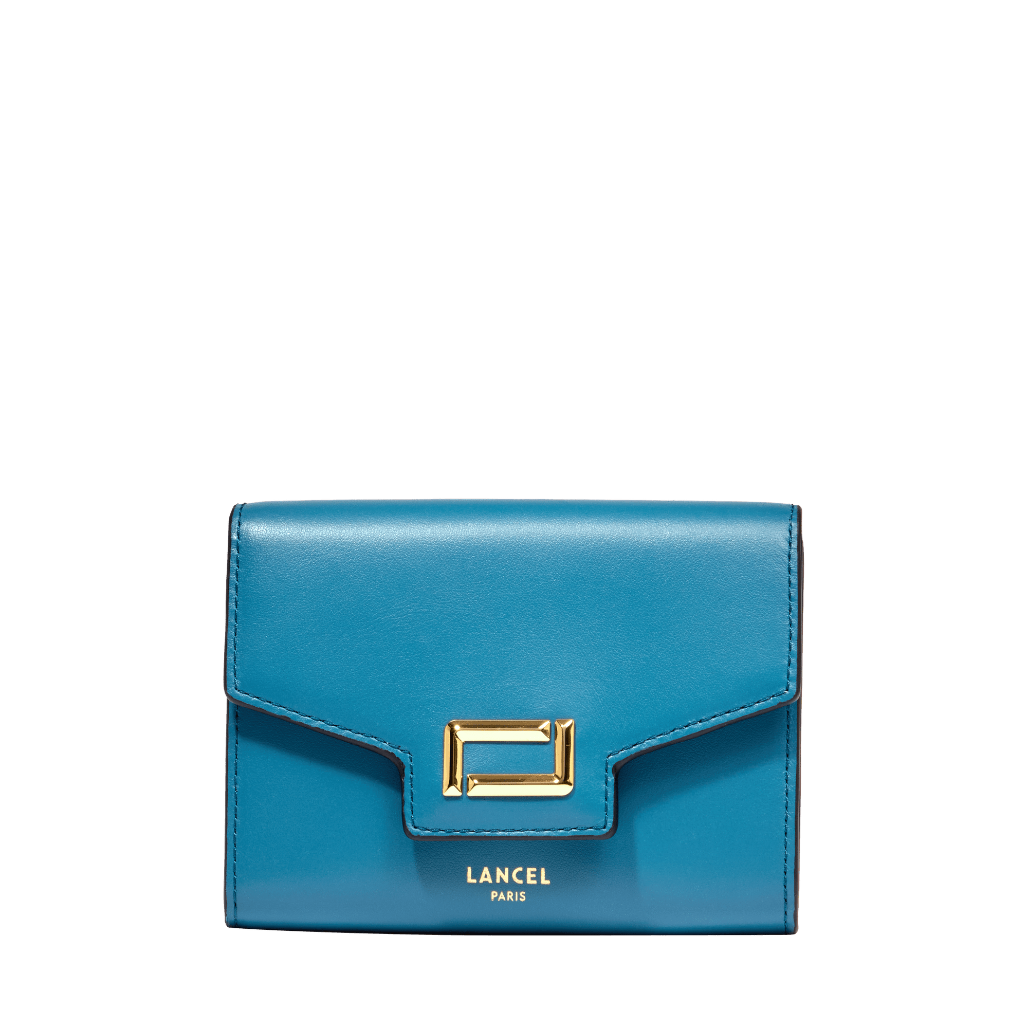 Portefeuille rectangulaire rabat angèle de lancel en cuir LANCEL Bleu