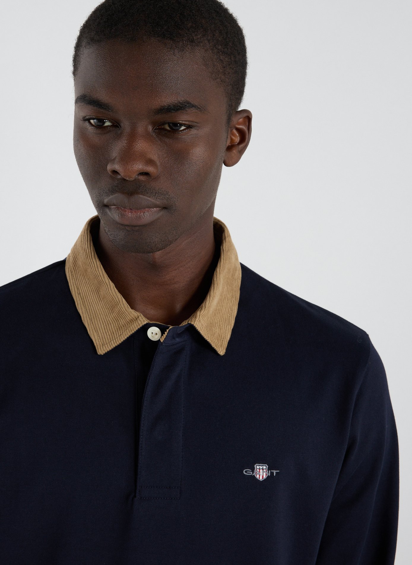 Long-sleeved cotton polo shirt GANT Blue