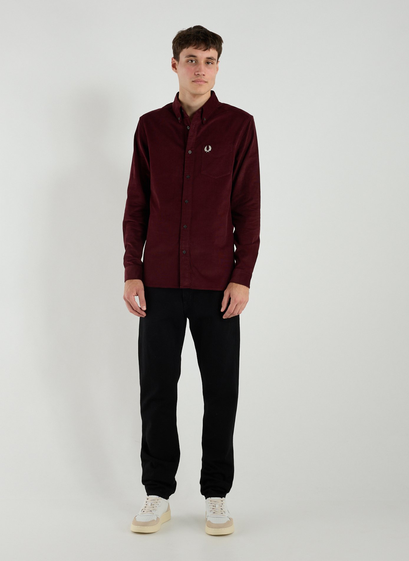 Chemise droite côtelé FRED PERRY Rouge