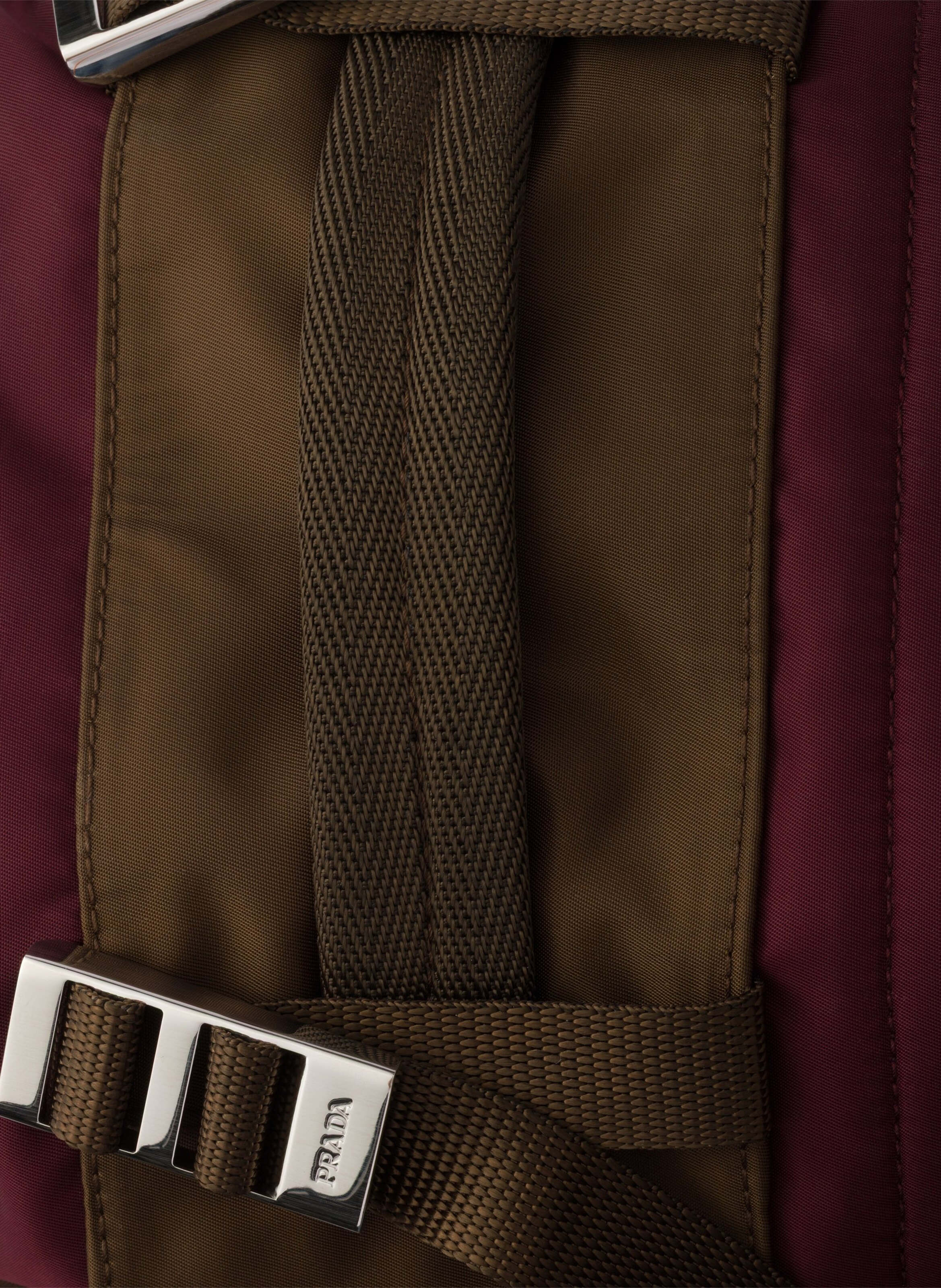 Sac à dos en re-nylon et cuir PRADA Rouge