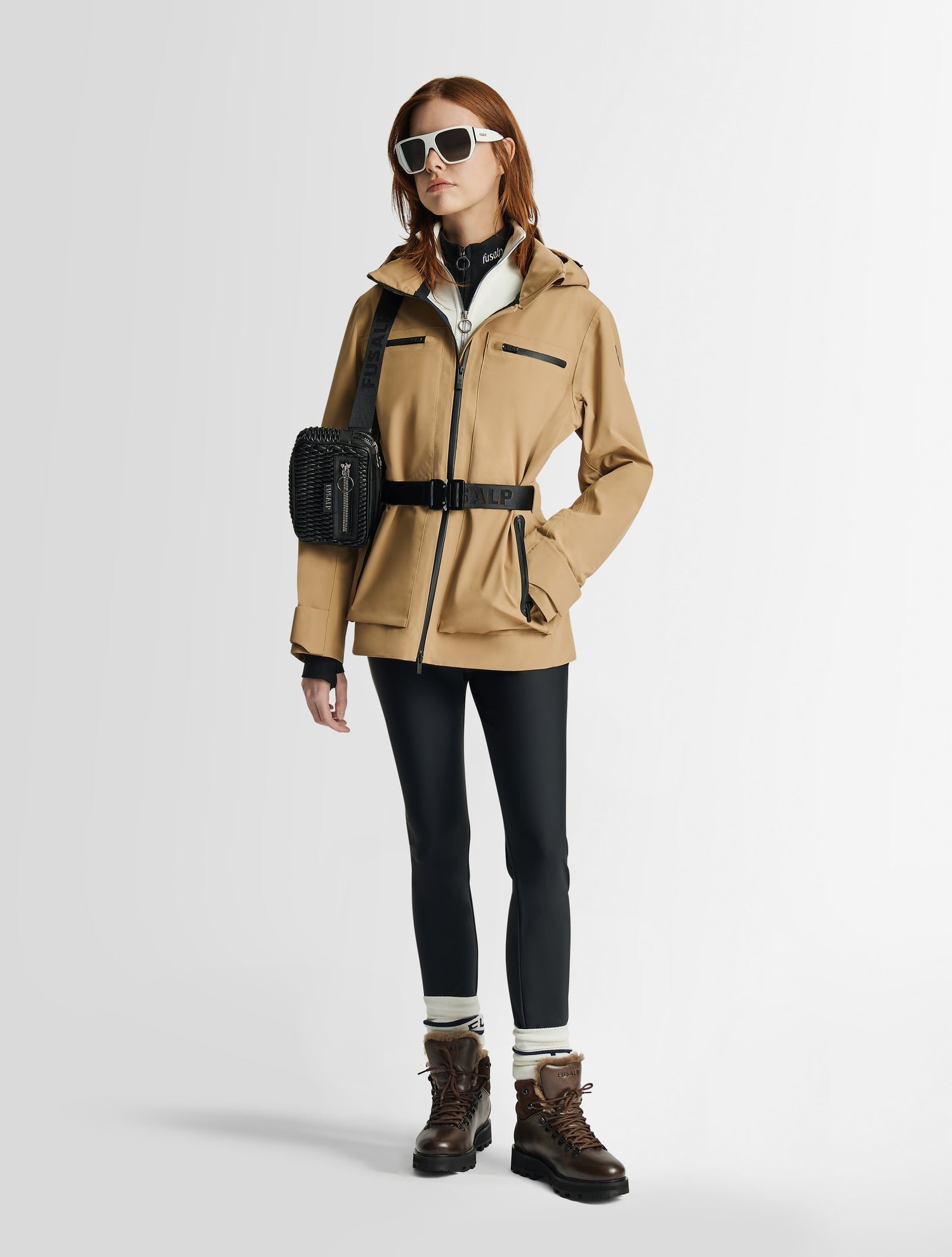 FUSALP Veste de ski roppi col capuche coupe regular Beige