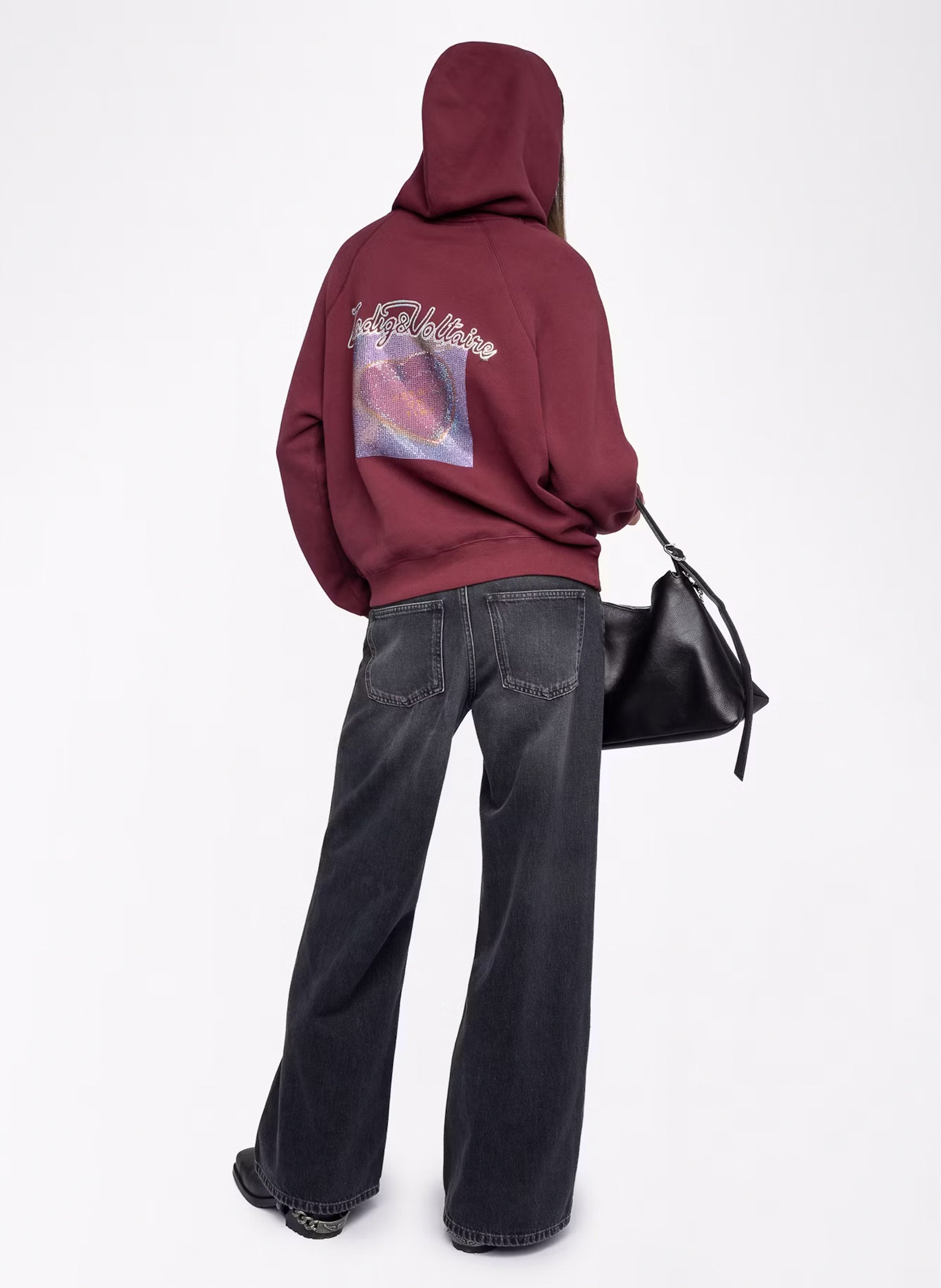 Sweat col rond en coton mélangé georgy ZADIG&VOLTAIRE Violet