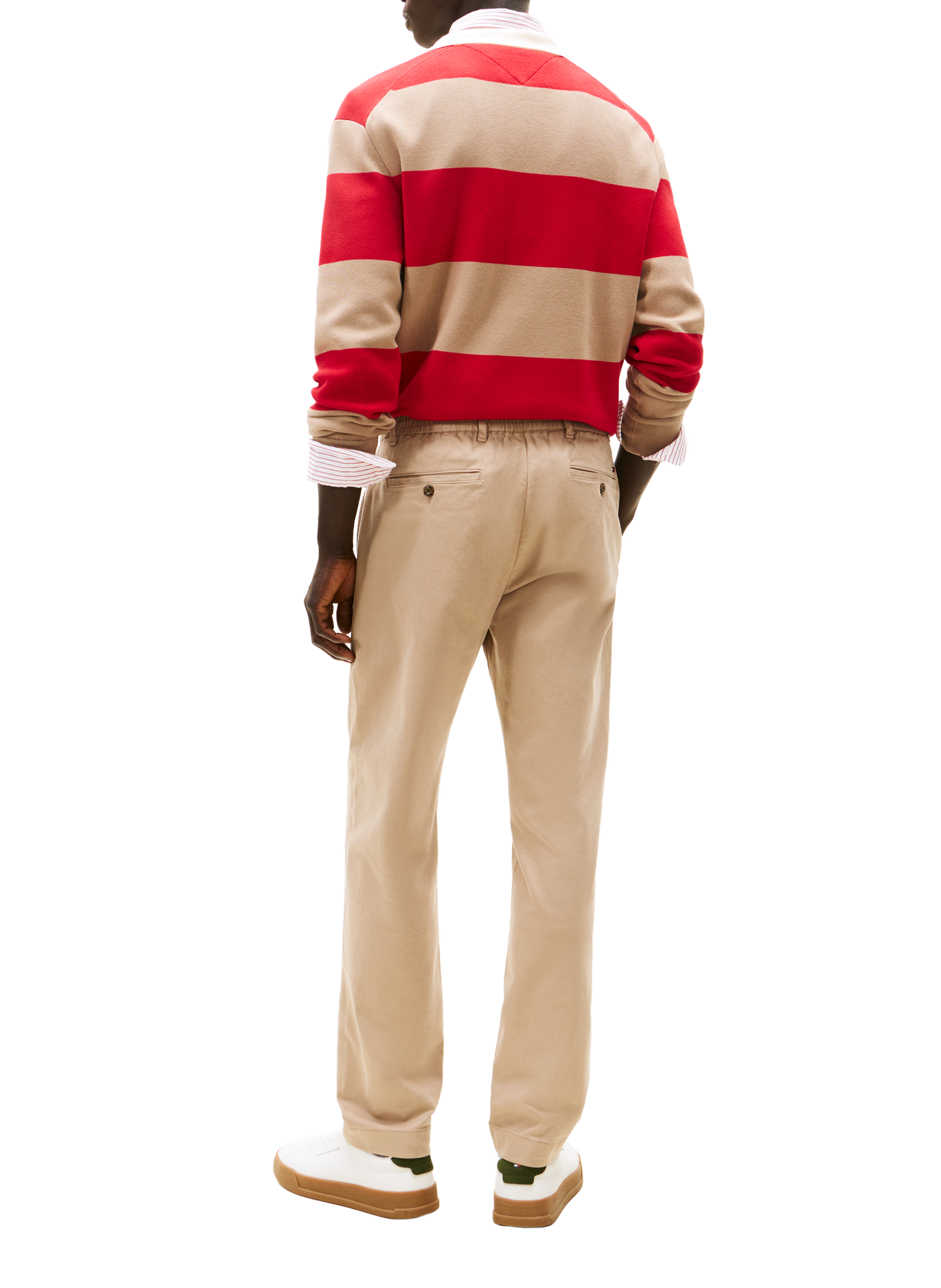 Pantalon slim en coton TOMMY HILFIGER Beige