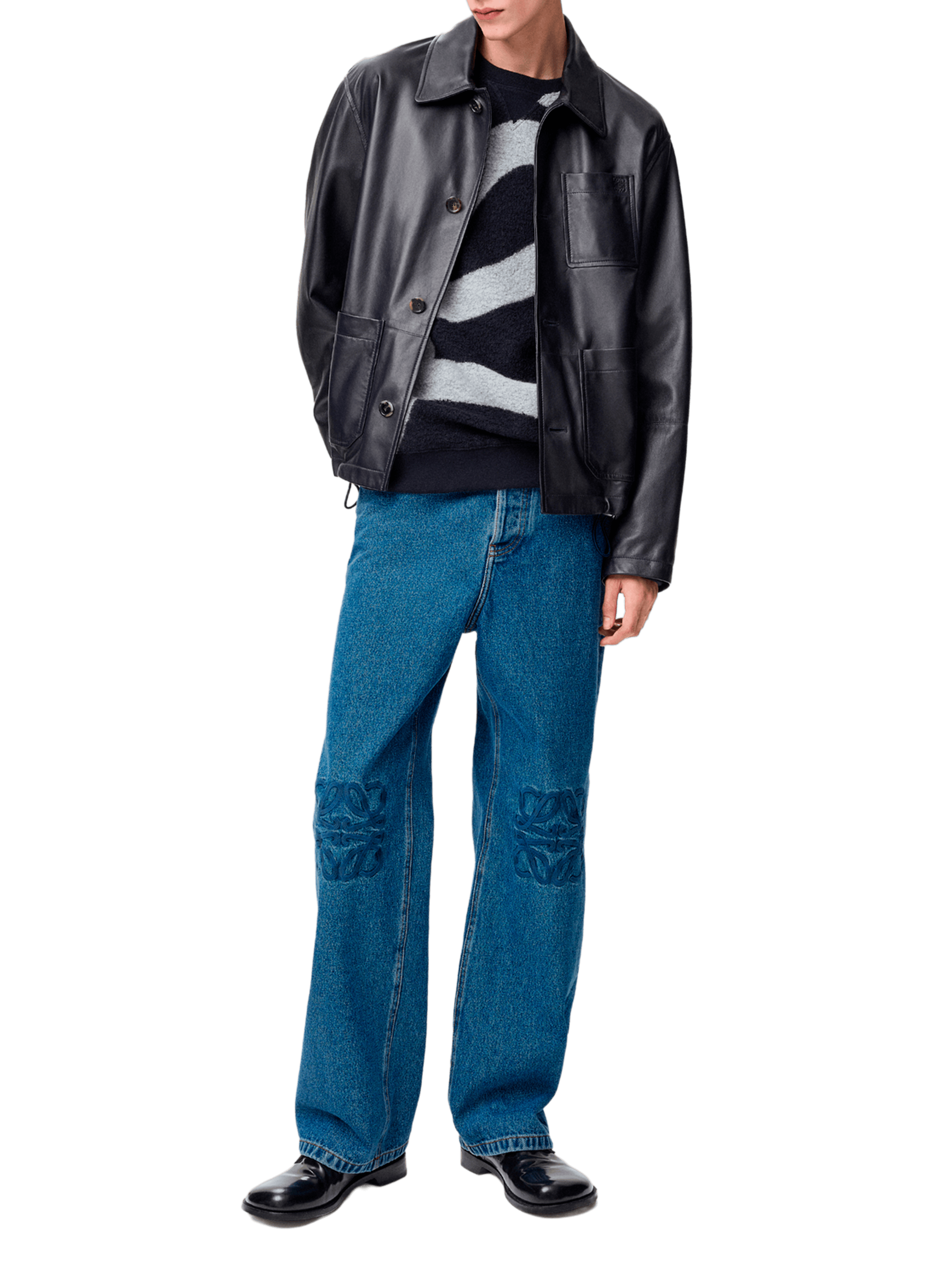 Baggy Anagram cotton denim jeans LOEWE Blue