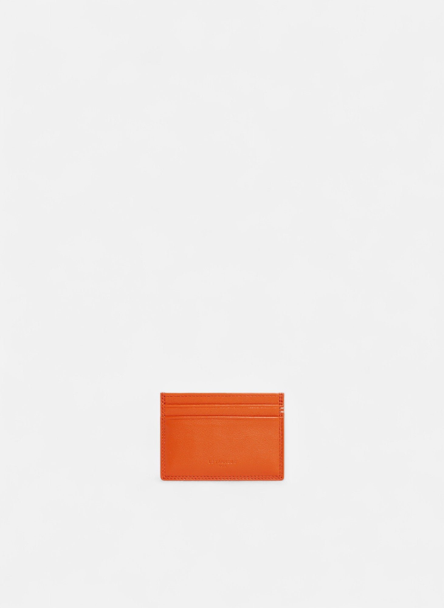 Porte cartes martin en cuir lisse LE TANNEUR Orange