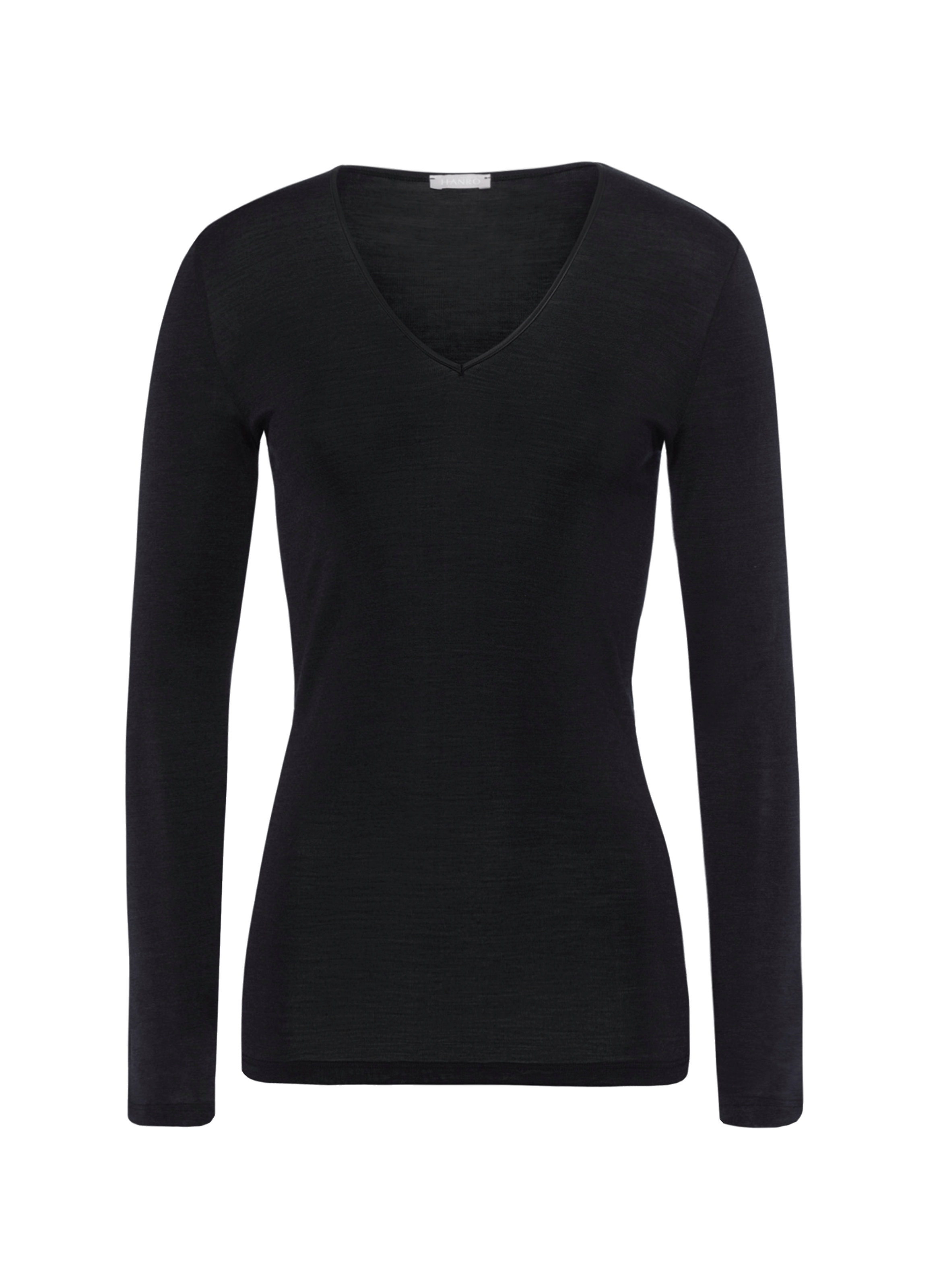 T-shirt manches longues en soie et laine HANRO Noir