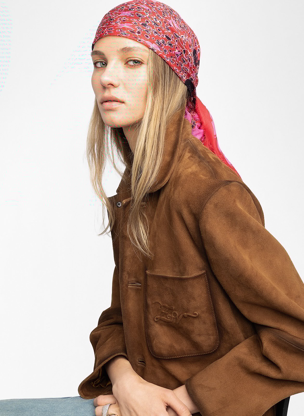 Foulard imprimé kerry ZADIG&VOLTAIRE Rose