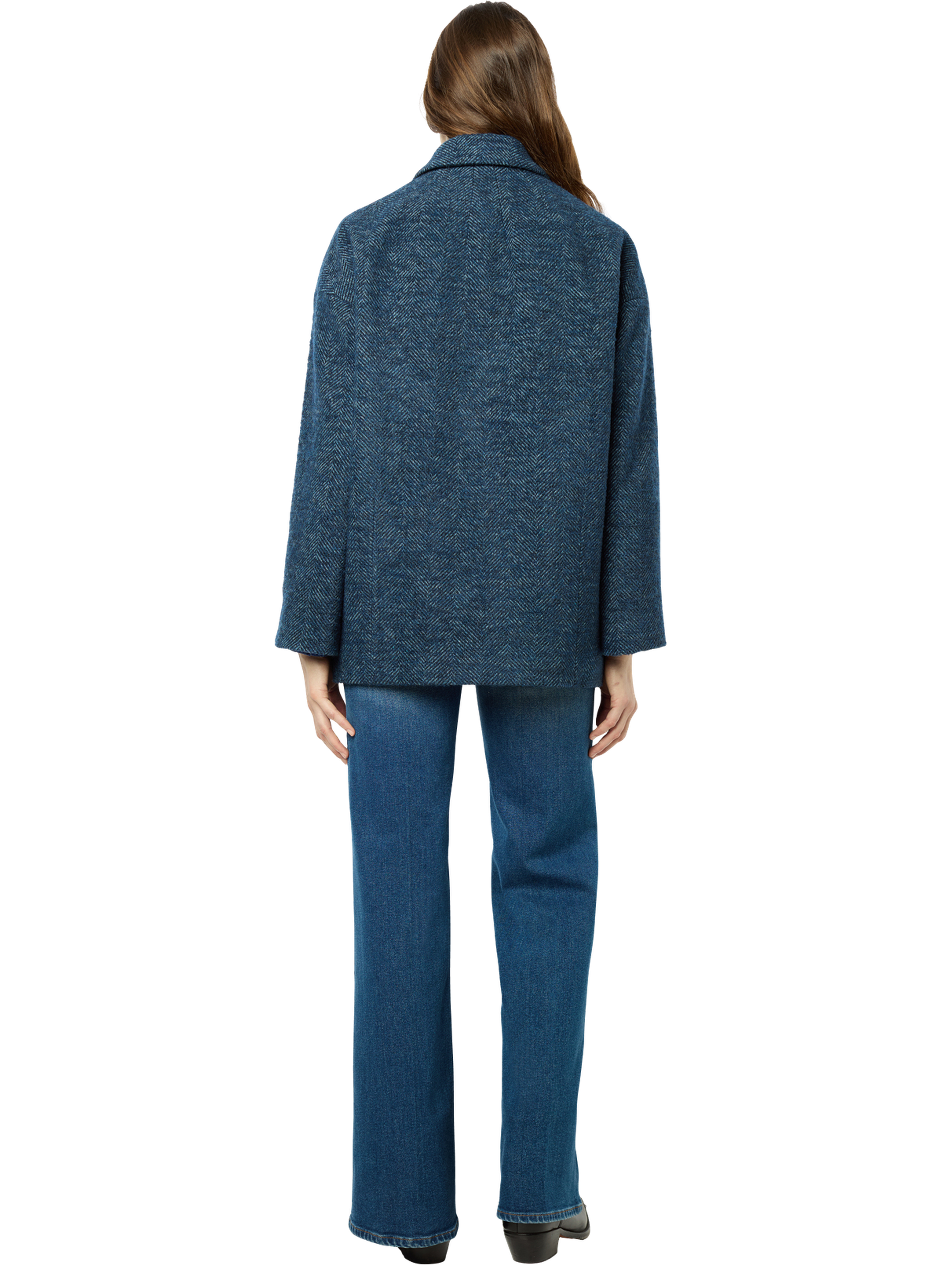 Manteau court à chevrons - leda GERARD DAREL Bleu