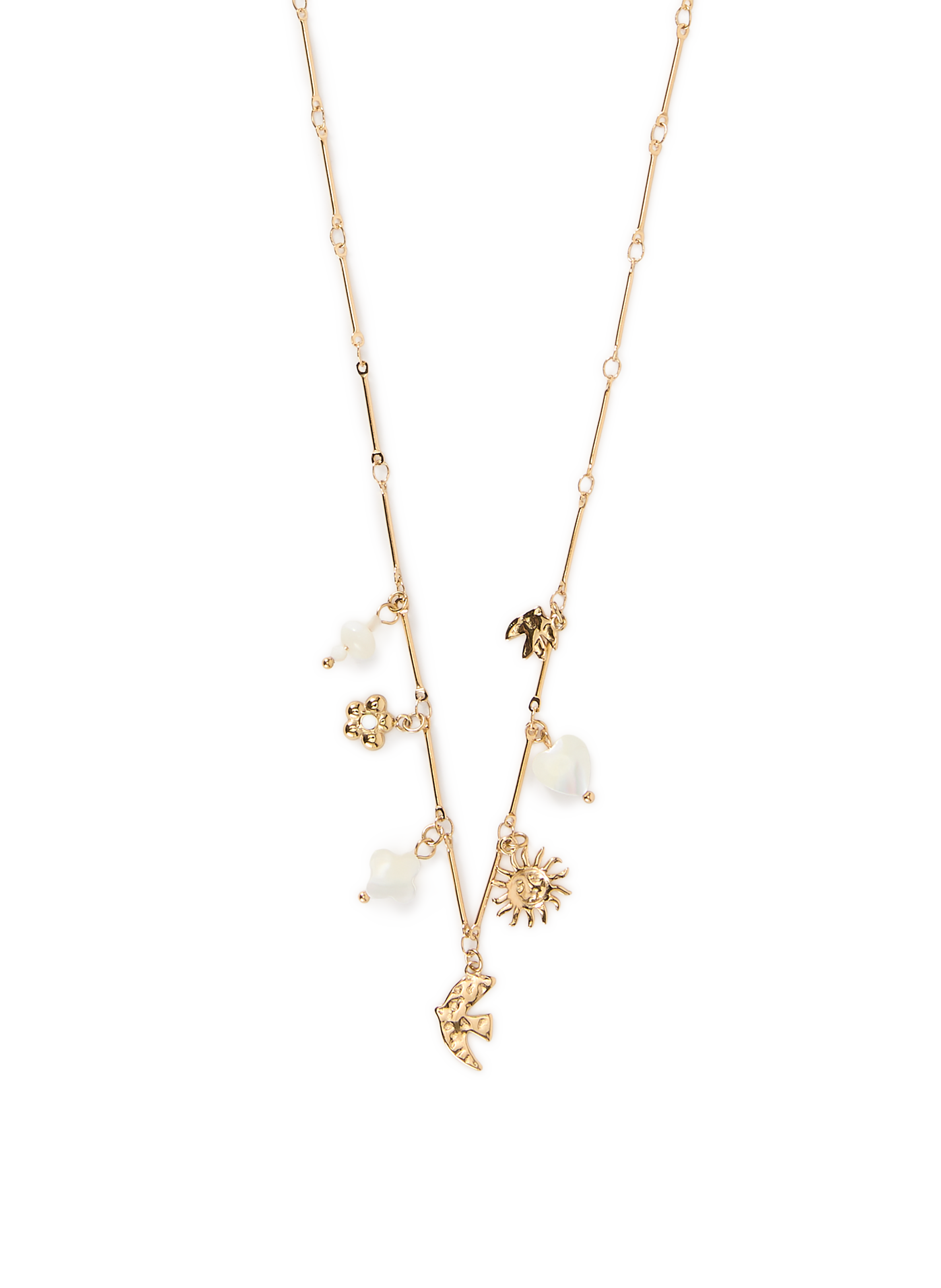 Collier charms nacre et oiseaux AU PRINTEMPS PARIS Doré