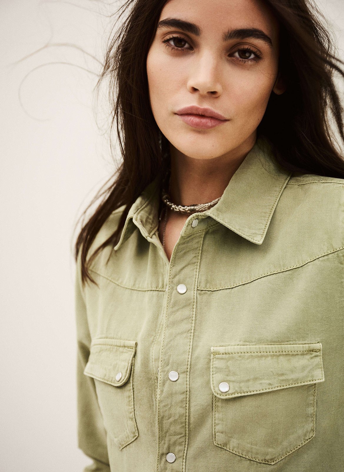 Chemise droite col classique jada BA&SH Kaki