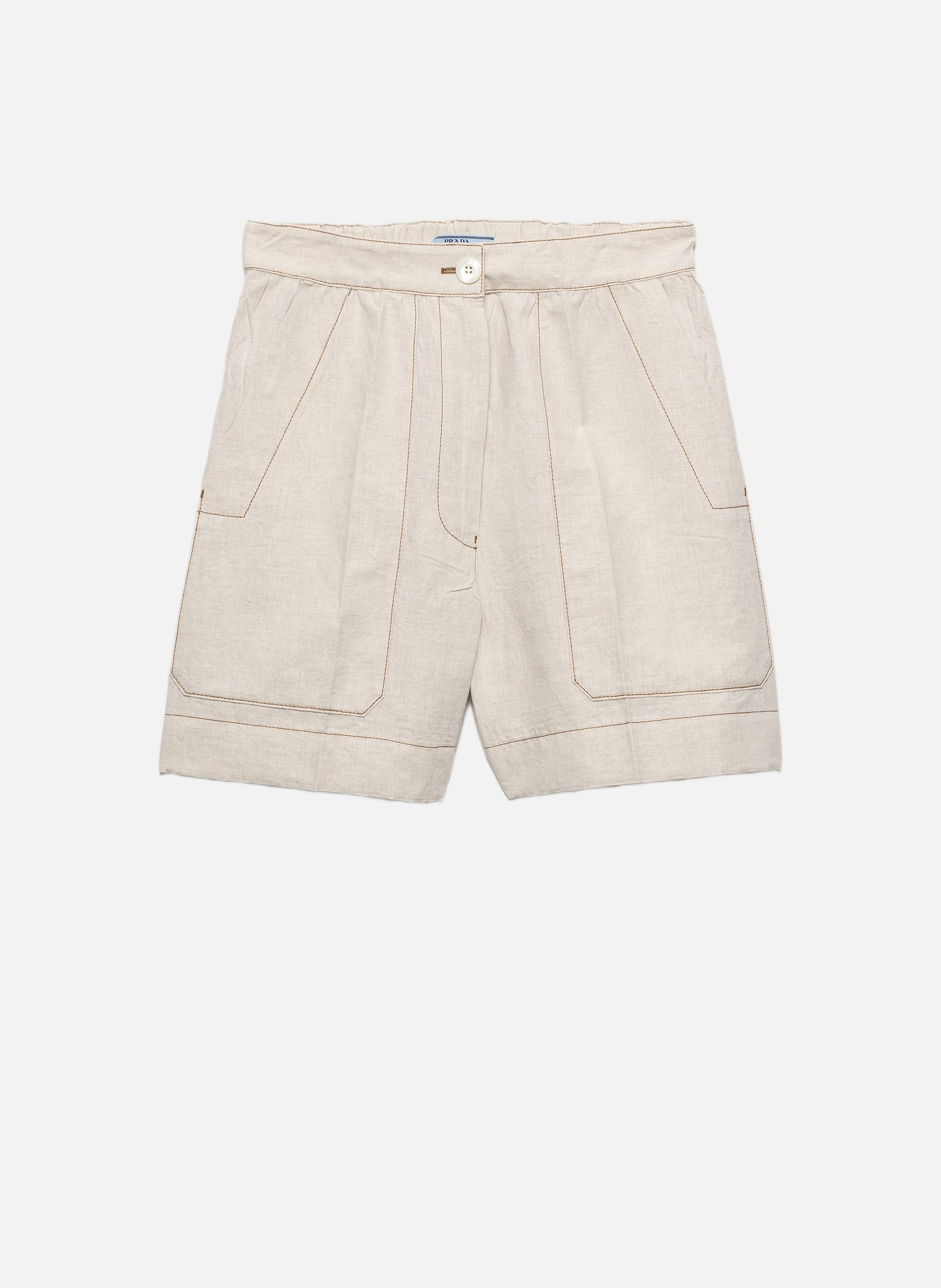 Short en chambray PRADA Beige