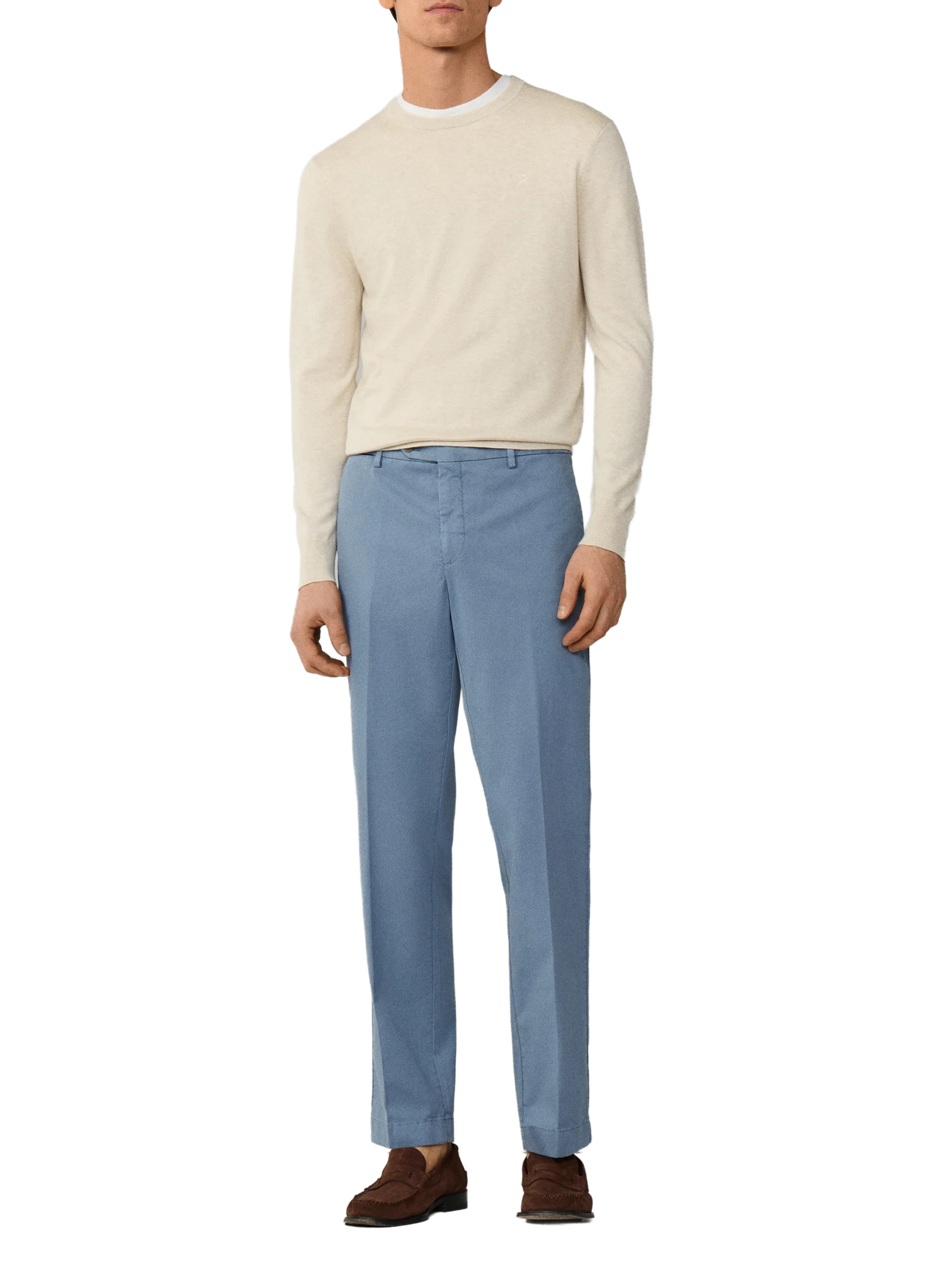 Cotton blend chino trousers  HACKETT Blue