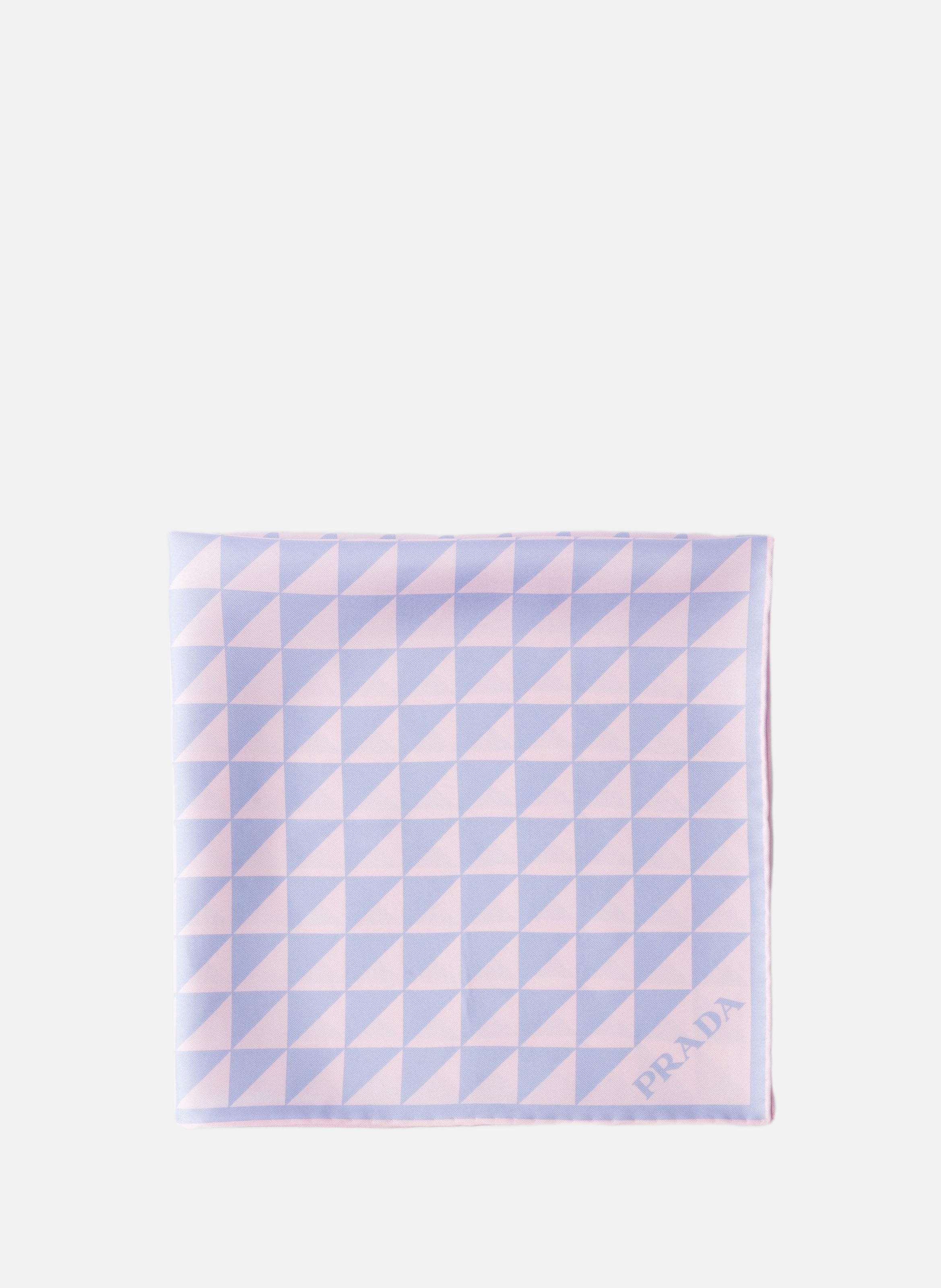 Foulard en sergé de soie imprimé 55 x 55 PRADA Rose