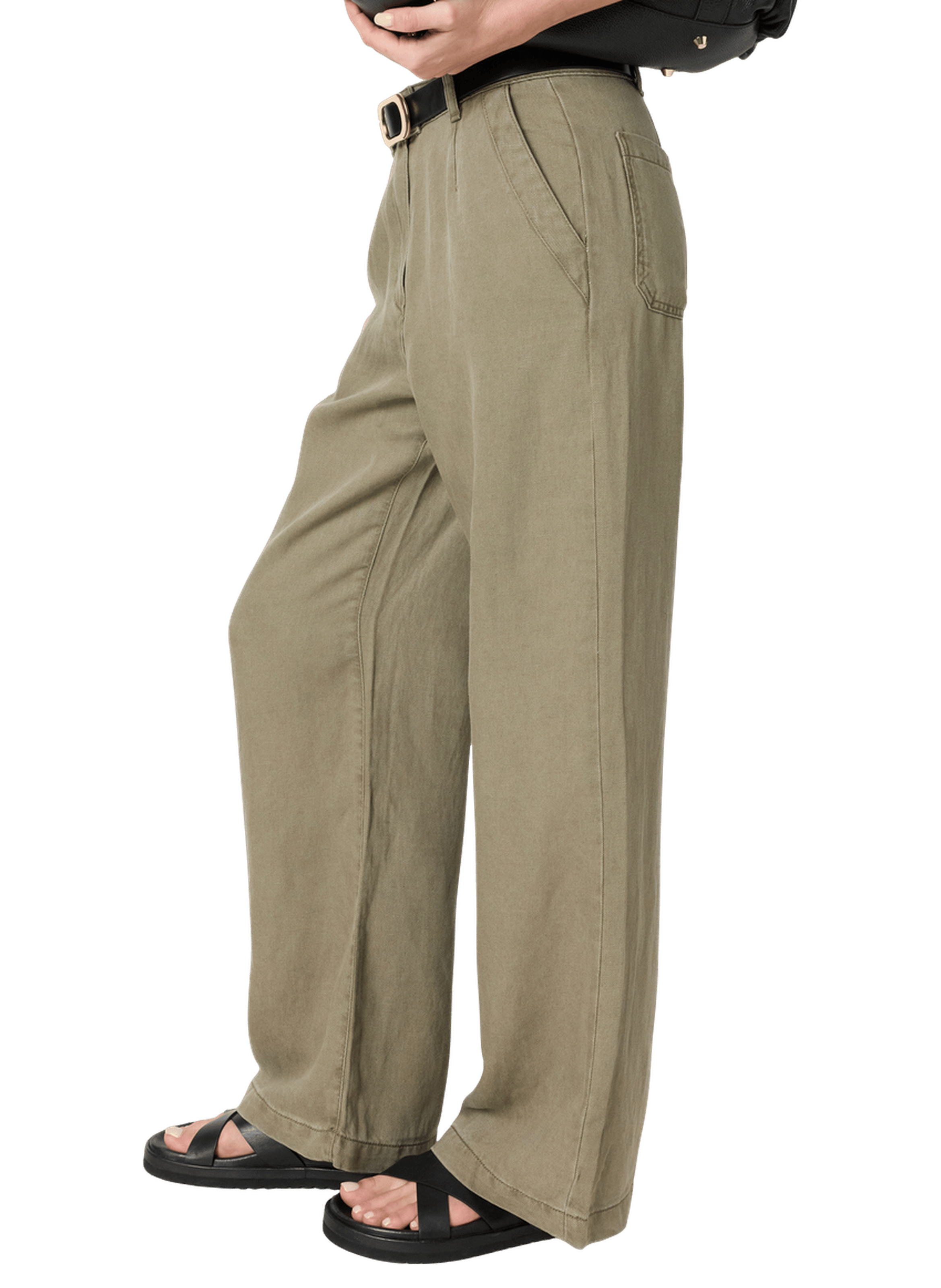 Pantalon droit en lyocell et lin - azilia GERARD DAREL Vert