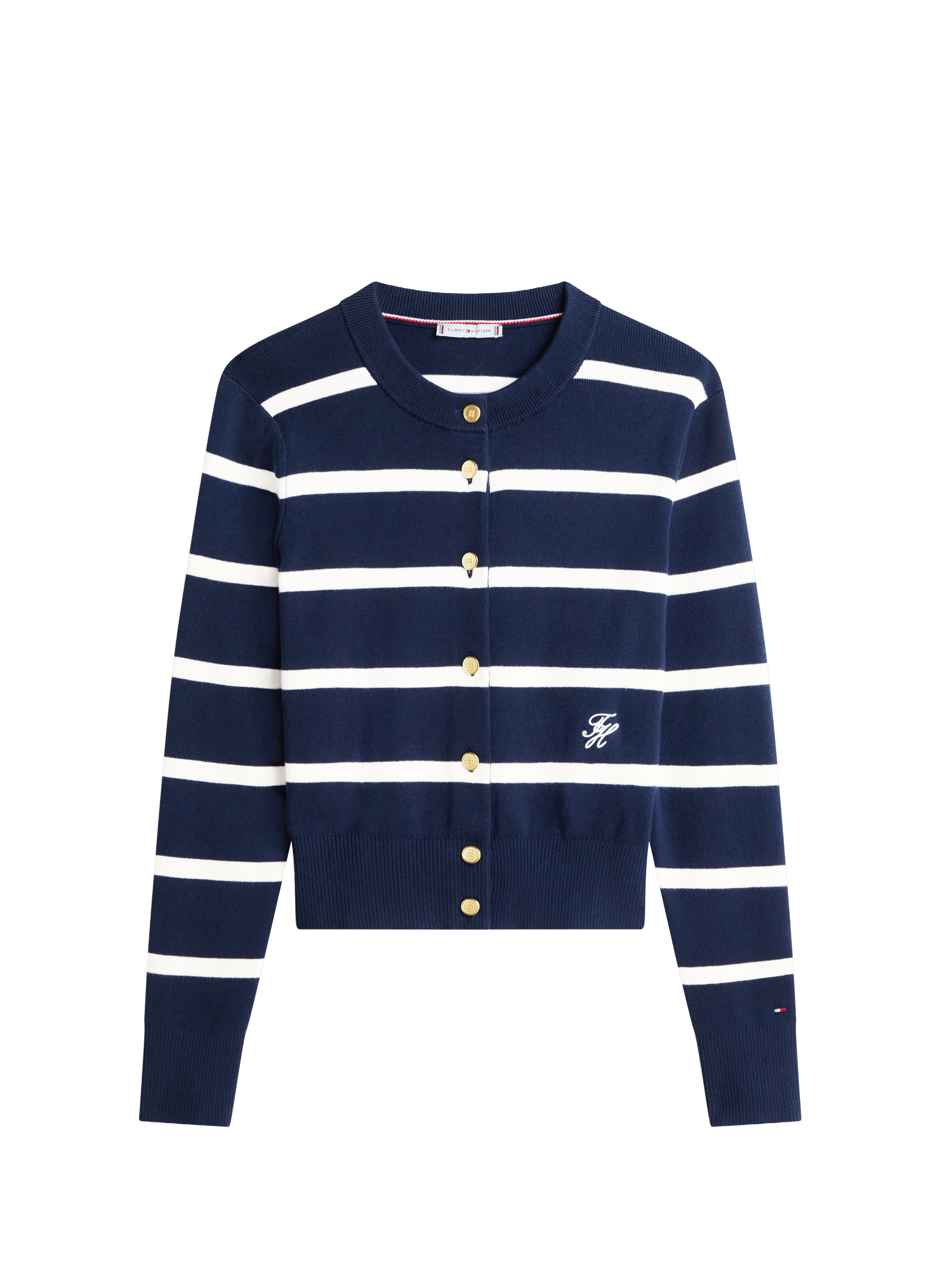 Cardigan à rayures en coton TOMMY HILFIGER Multicolore
