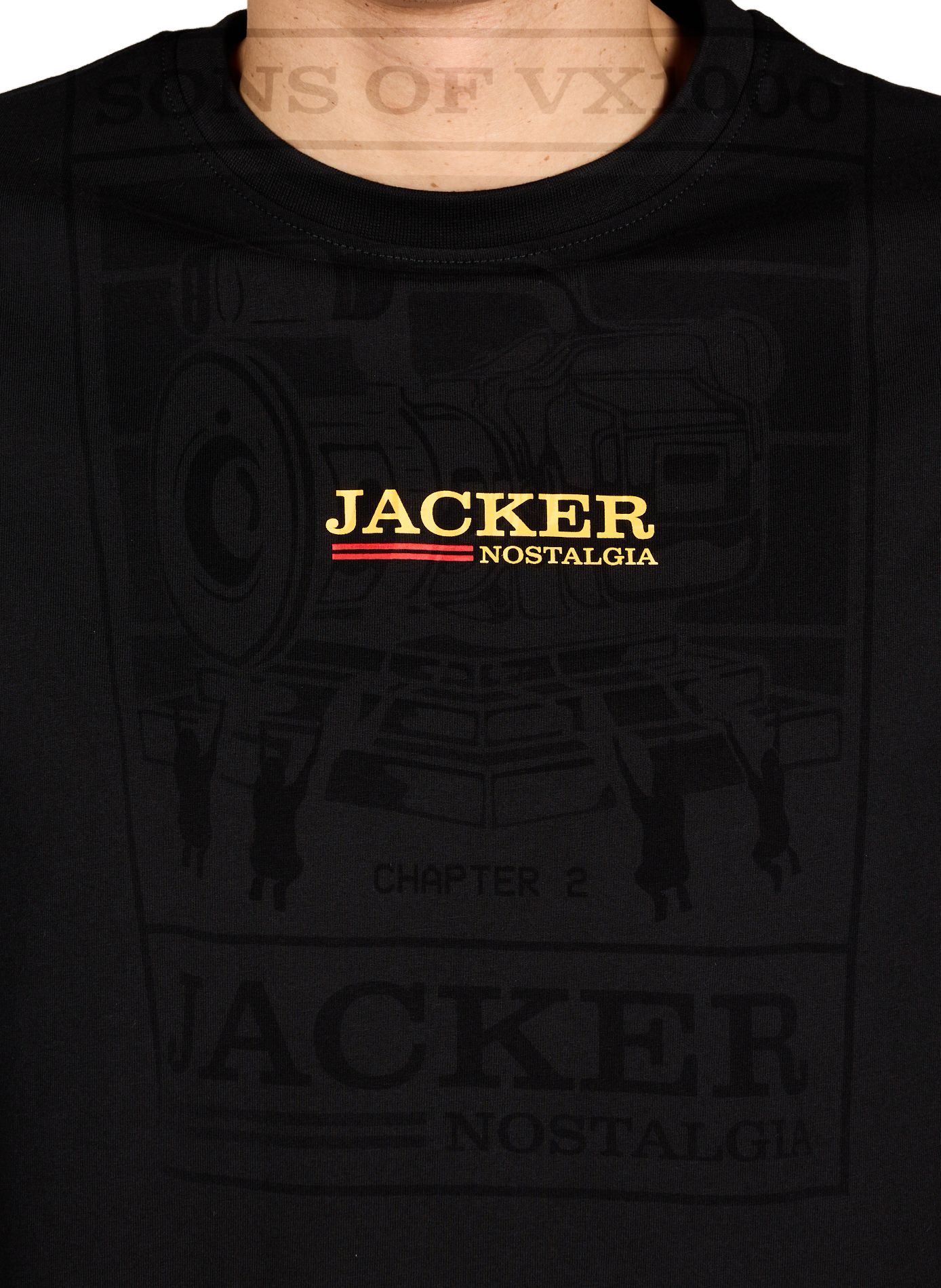 Straight printed cotton T-shirt JACKER. Black